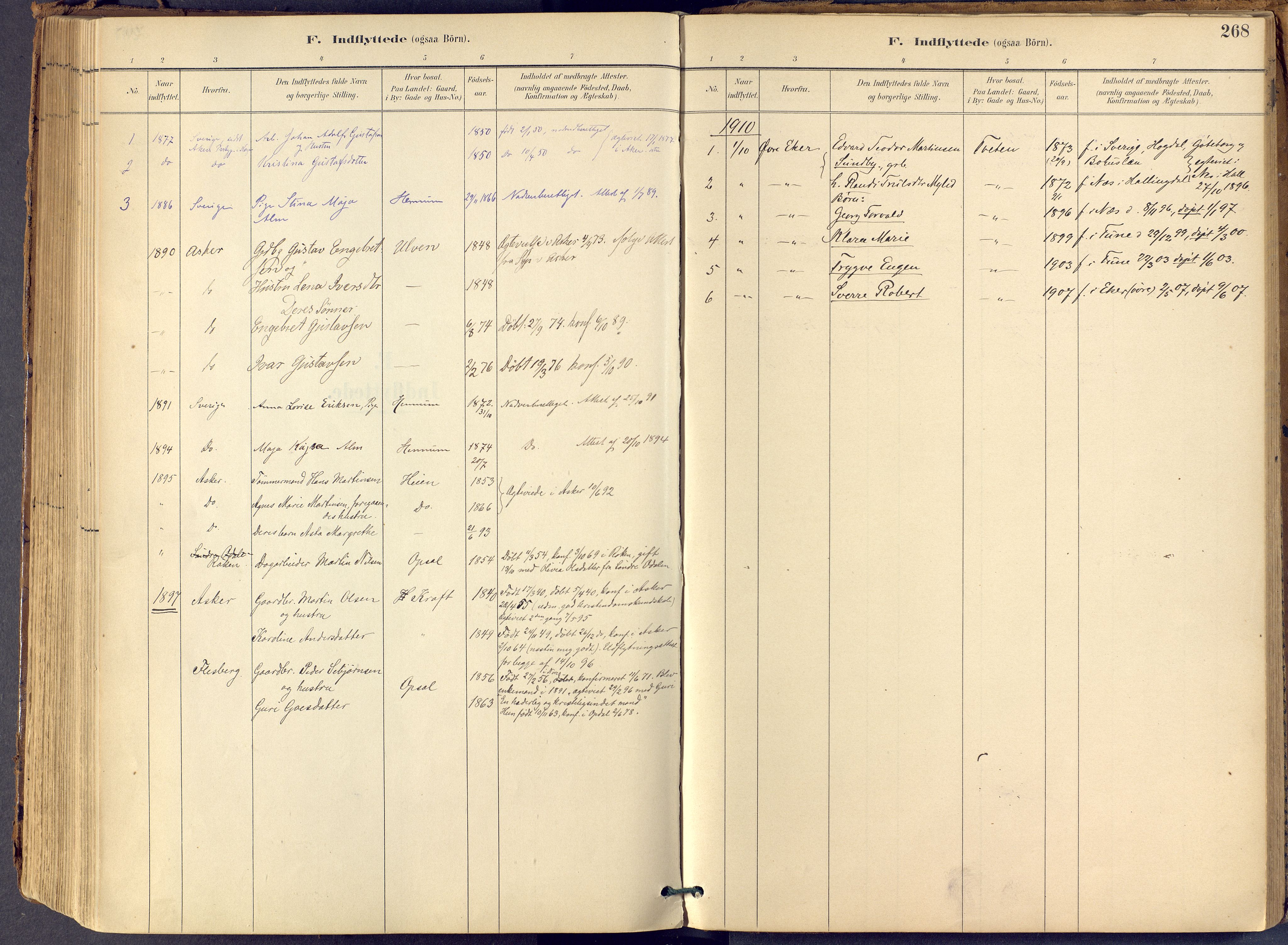 Lier kirkebøker, AV/SAKO-A-230/F/Fb/L0001: Parish register (official) no. II 1, 1883-1910, p. 268