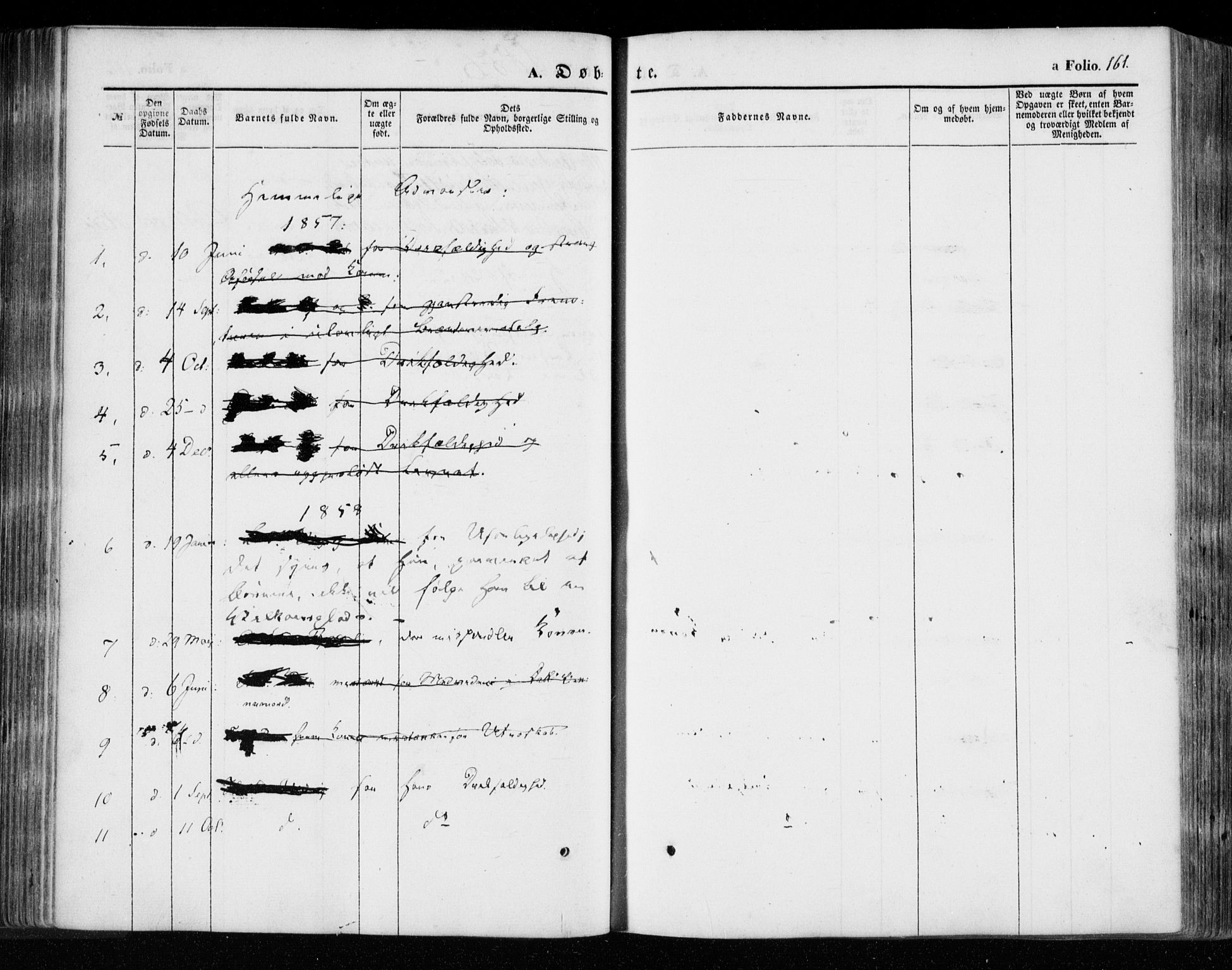 Øyestad sokneprestkontor, SAK/1111-0049/F/Fa/L0014: Parish register (official) no. A 14, 1843-1856, p. 161