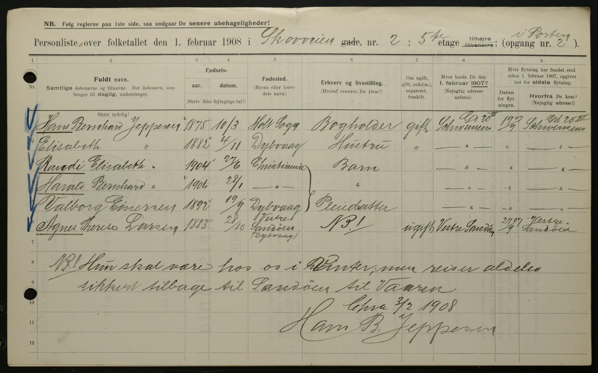 OBA, Municipal Census 1908 for Kristiania, 1908, p. 86745