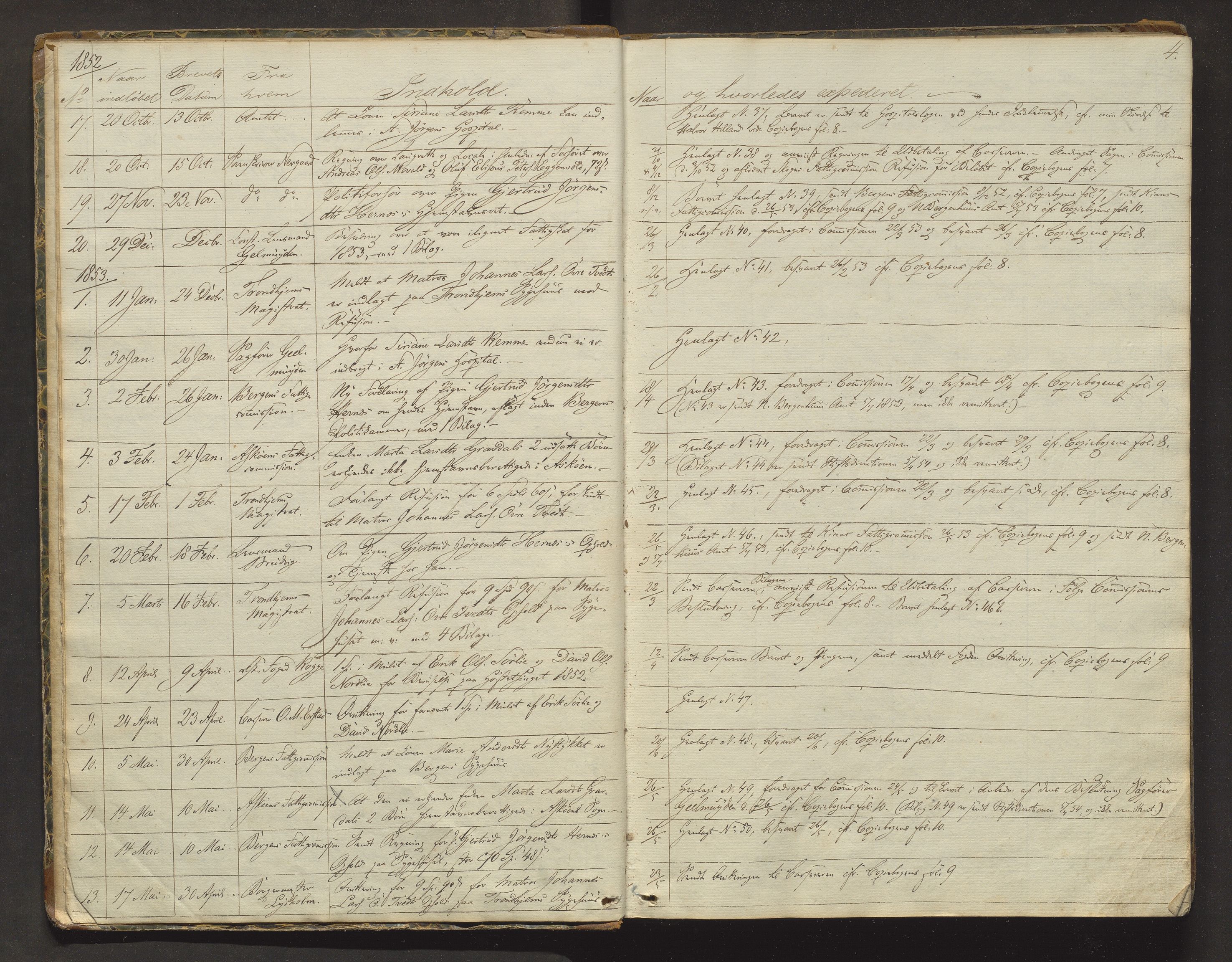 Alversund kommune. Fattigkommisjonen, IKAH/1257-311/C/Ca/L0001: Brevjournal for Alversund sogns fattigkommisjon, 1849-1903