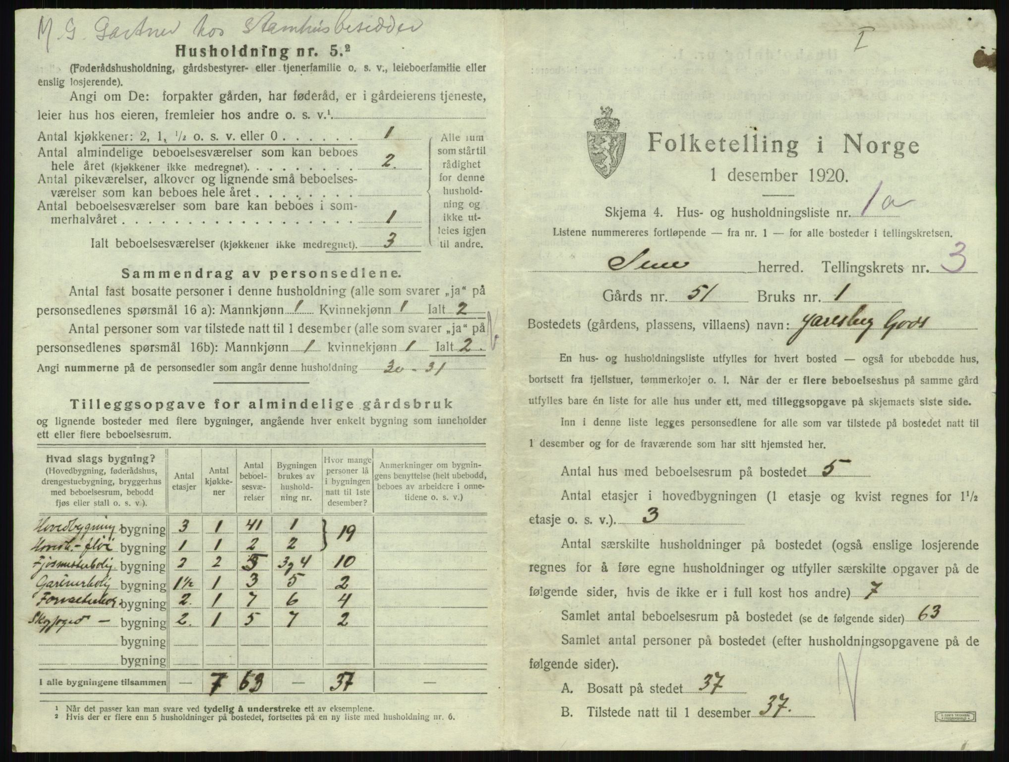 SAKO, 1920 census for Sem, 1920, p. 634