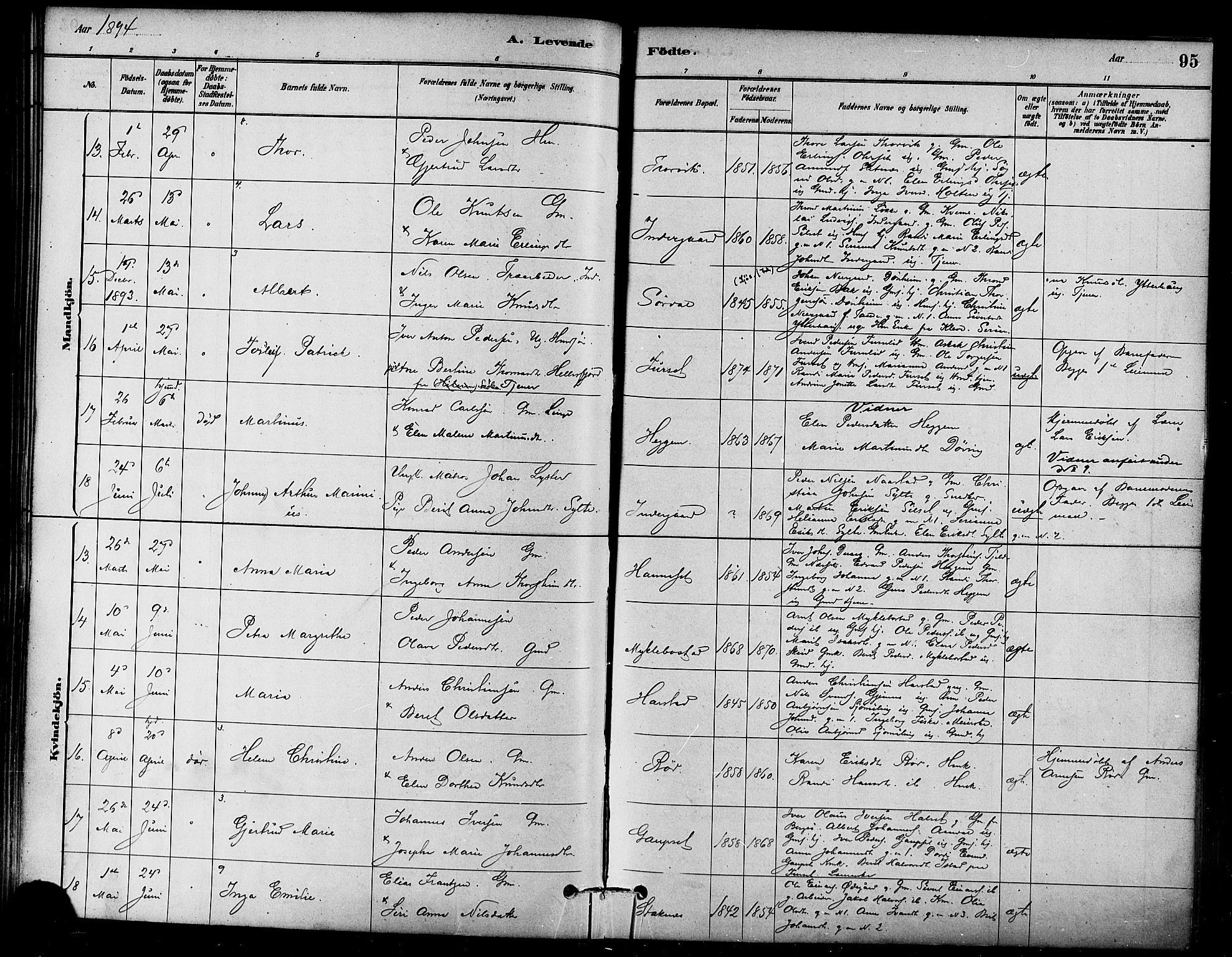 Ministerialprotokoller, klokkerbøker og fødselsregistre - Møre og Romsdal, AV/SAT-A-1454/584/L0967: Parish register (official) no. 584A07, 1879-1894, p. 95