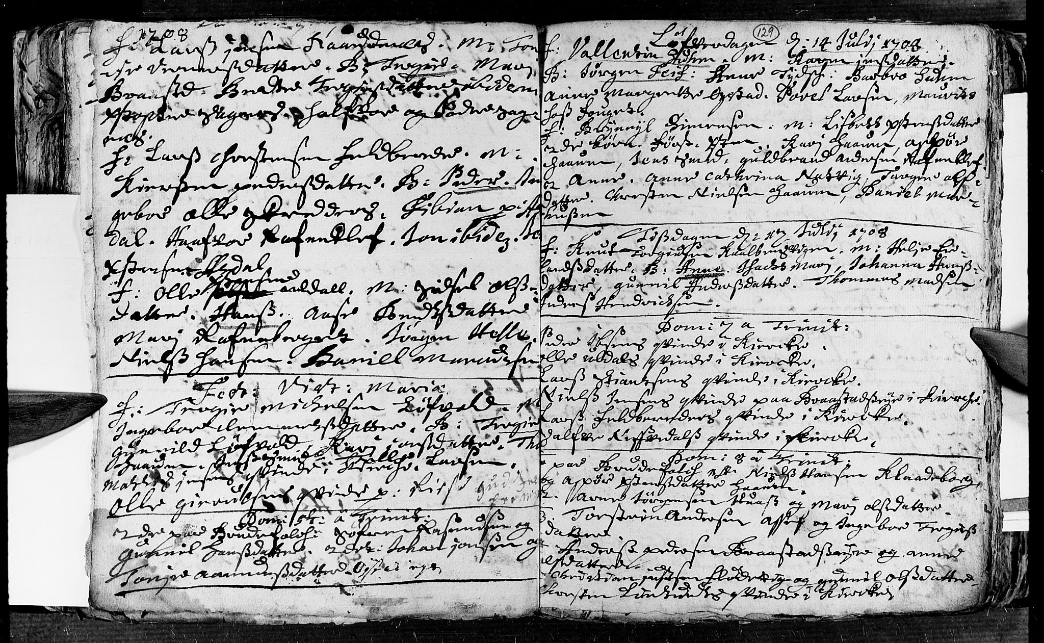 Øyestad sokneprestkontor, AV/SAK-1111-0049/F/Fa/L0002: Parish register (official) no. A 2, 1692-1722, p. 129