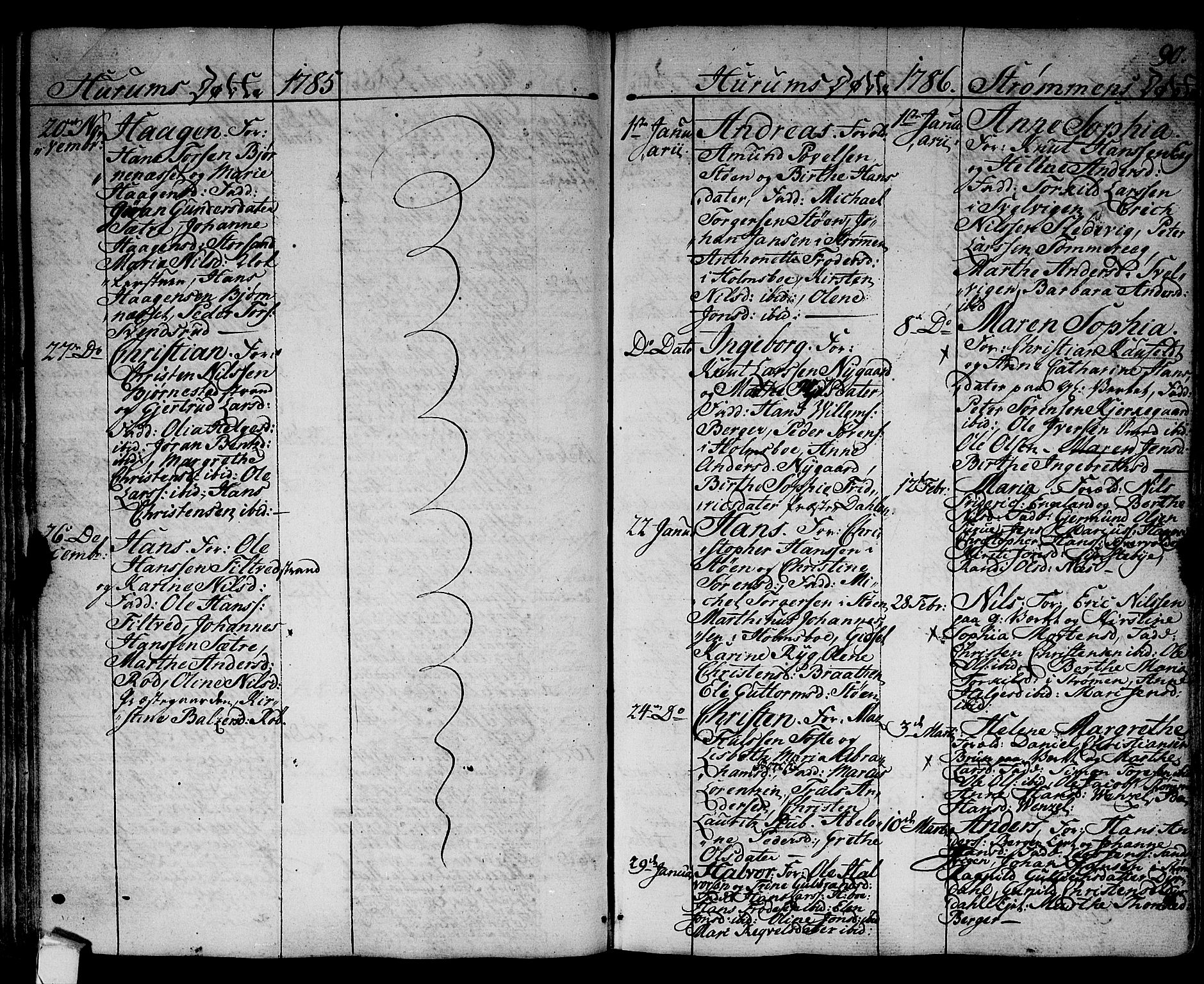Hurum kirkebøker, SAKO/A-229/F/Fa/L0007: Parish register (official) no. 7, 1771-1810, p. 90