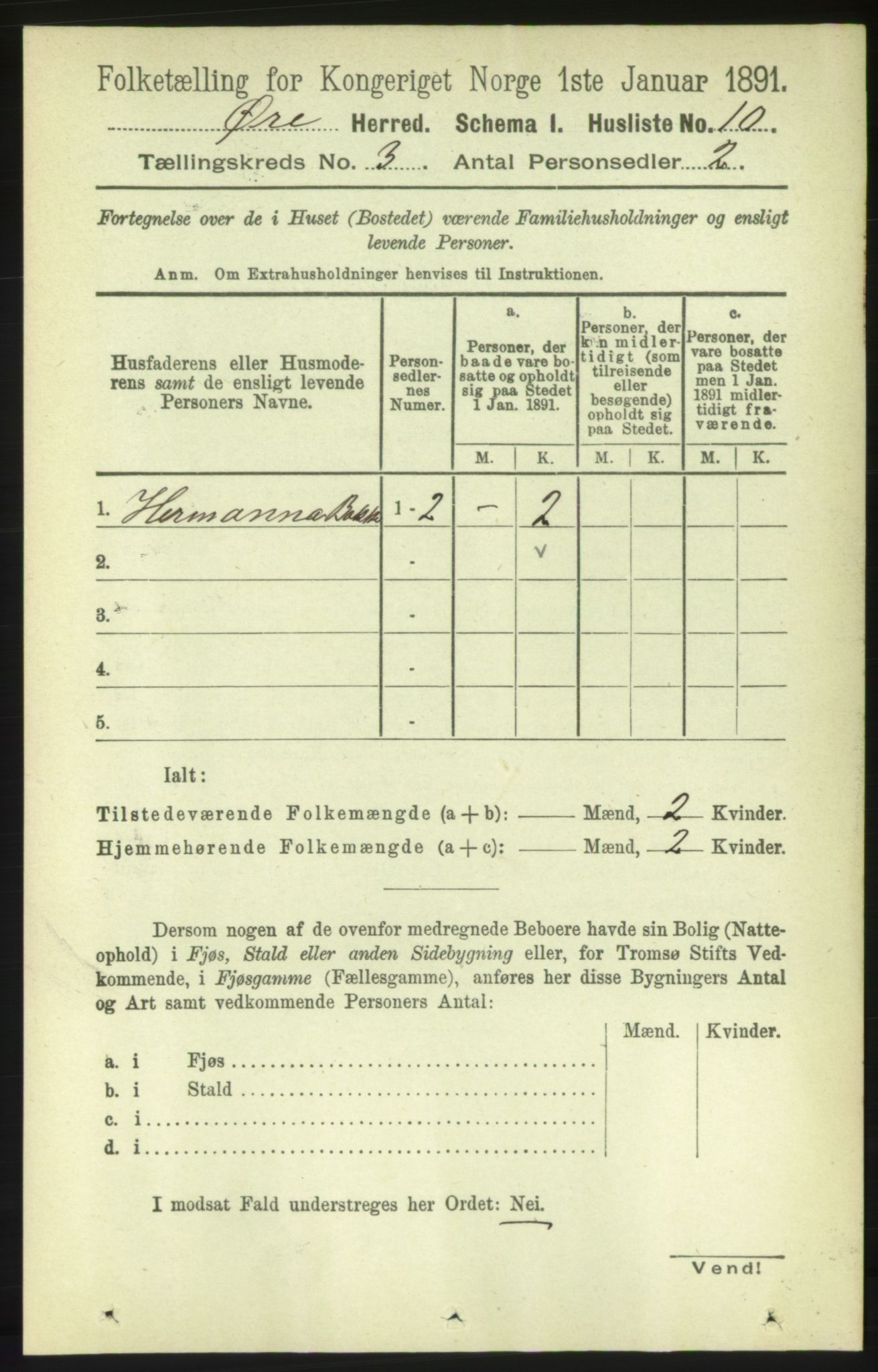 RA, 1891 census for 1558 Øre, 1891, p. 1035