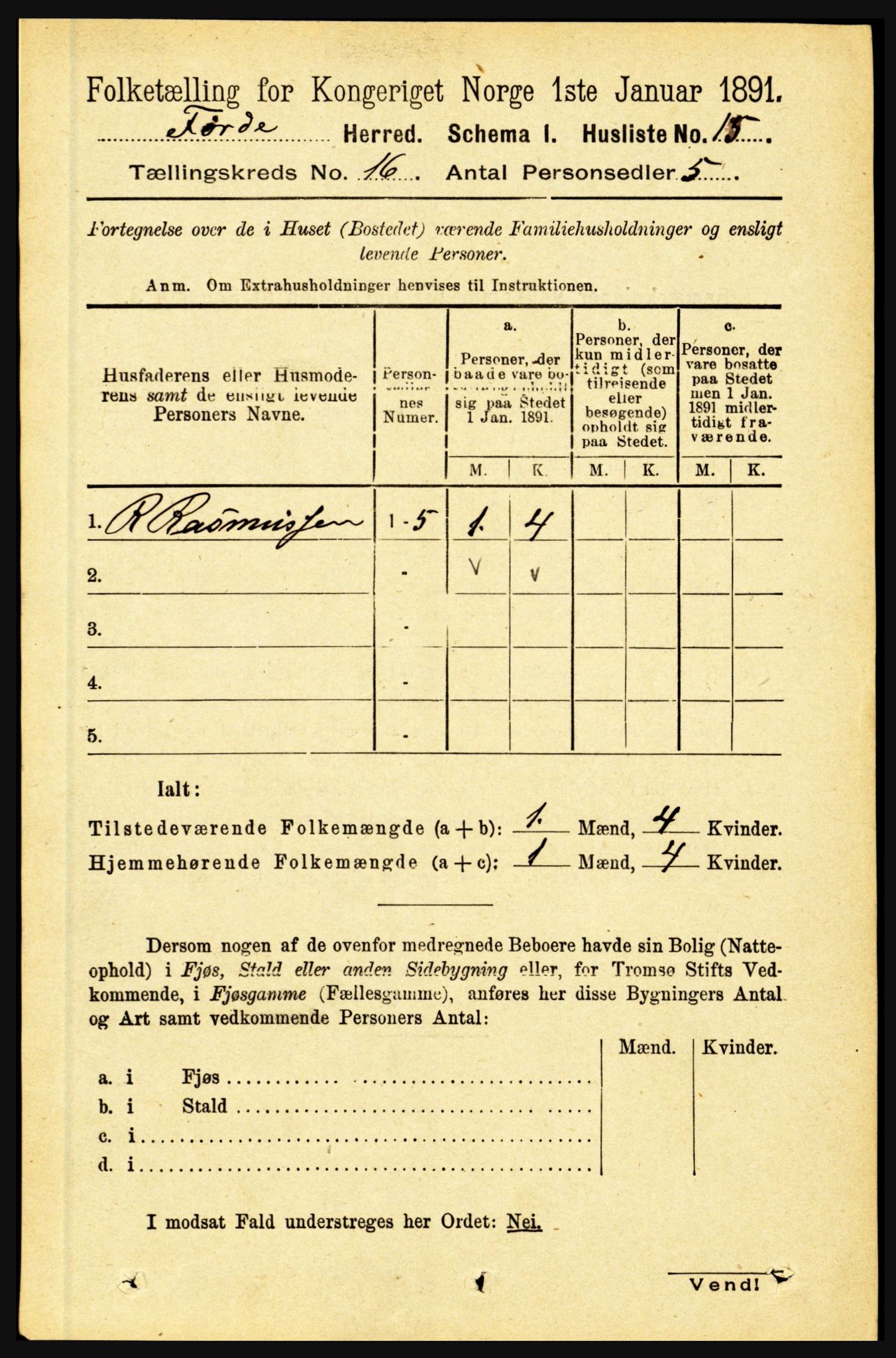 RA, 1891 census for 1432 Førde, 1891, p. 5821