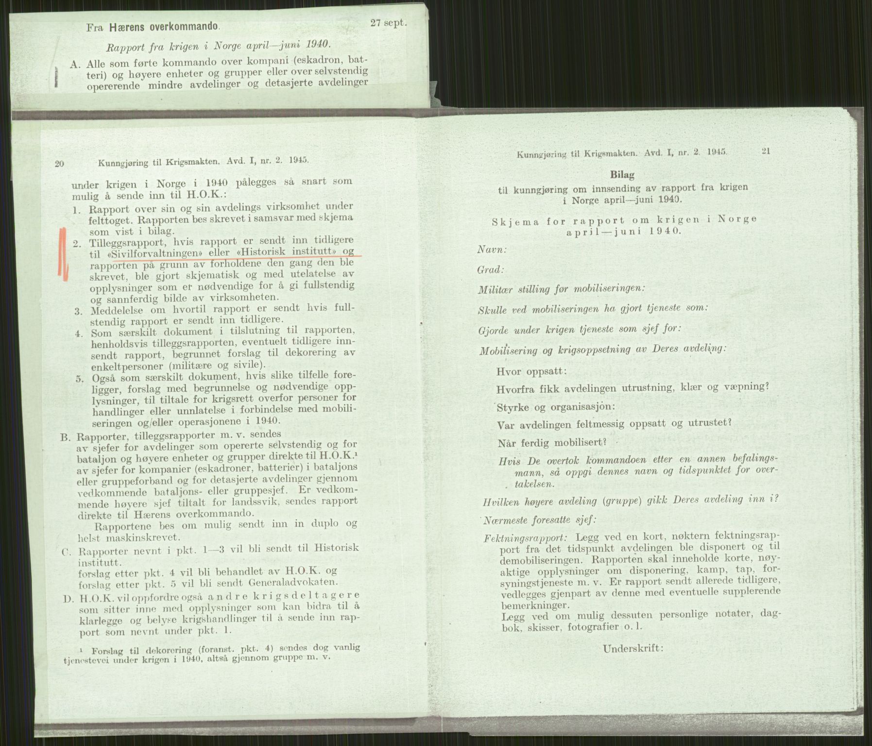 Forsvaret, Forsvarets krigshistoriske avdeling, AV/RA-RAFA-2017/Y/Ya/L0013: II-C-11-31 - Fylkesmenn.  Rapporter om krigsbegivenhetene 1940., 1940, p. 13