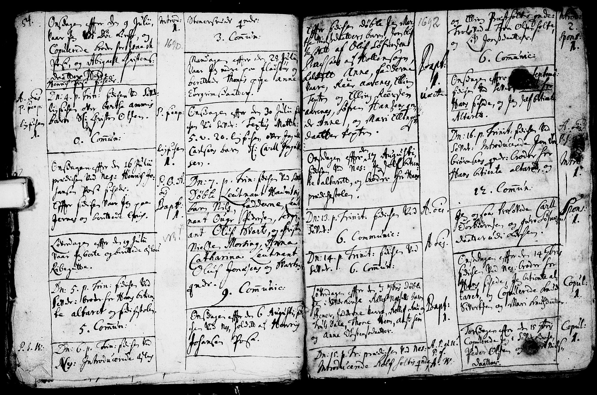 Sauherad kirkebøker, AV/SAKO-A-298/F/Fa/L0002: Parish register (official) no. I 2, 1681-1720, p. 54-55