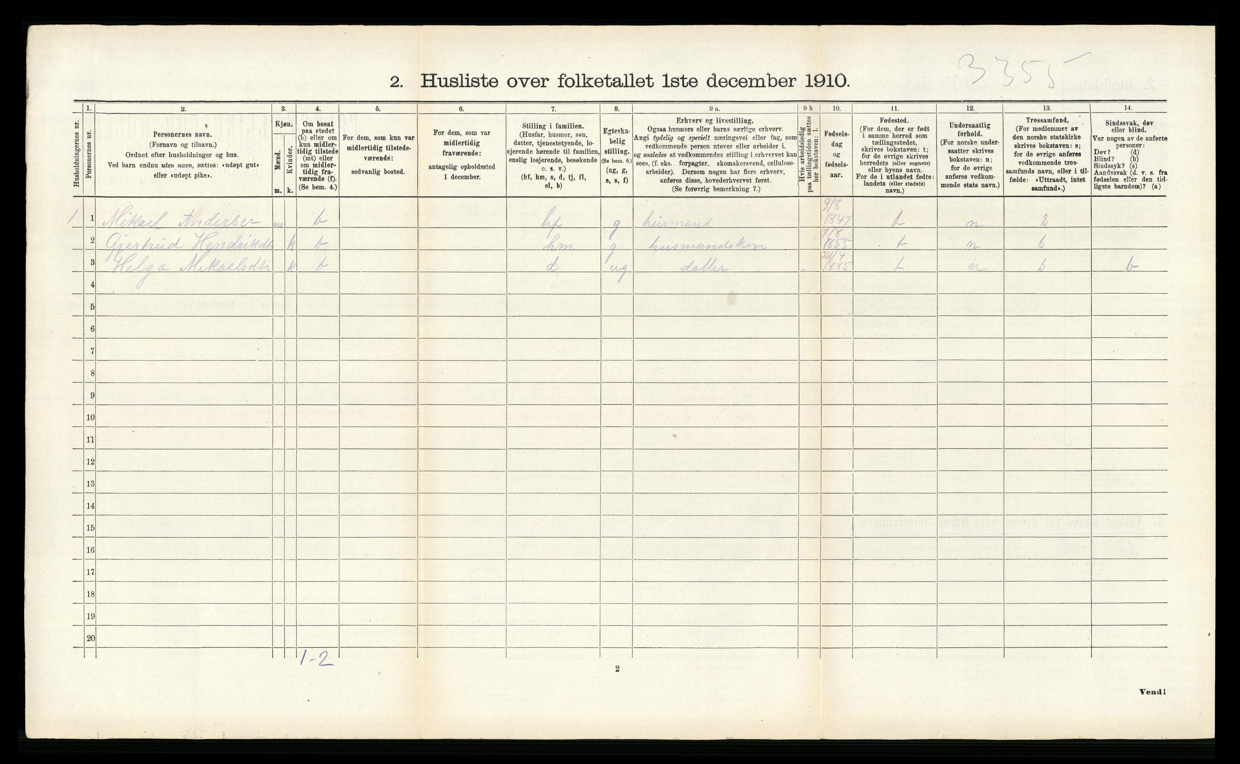 RA, 1910 census for Hemnes, 1910, p. 1239