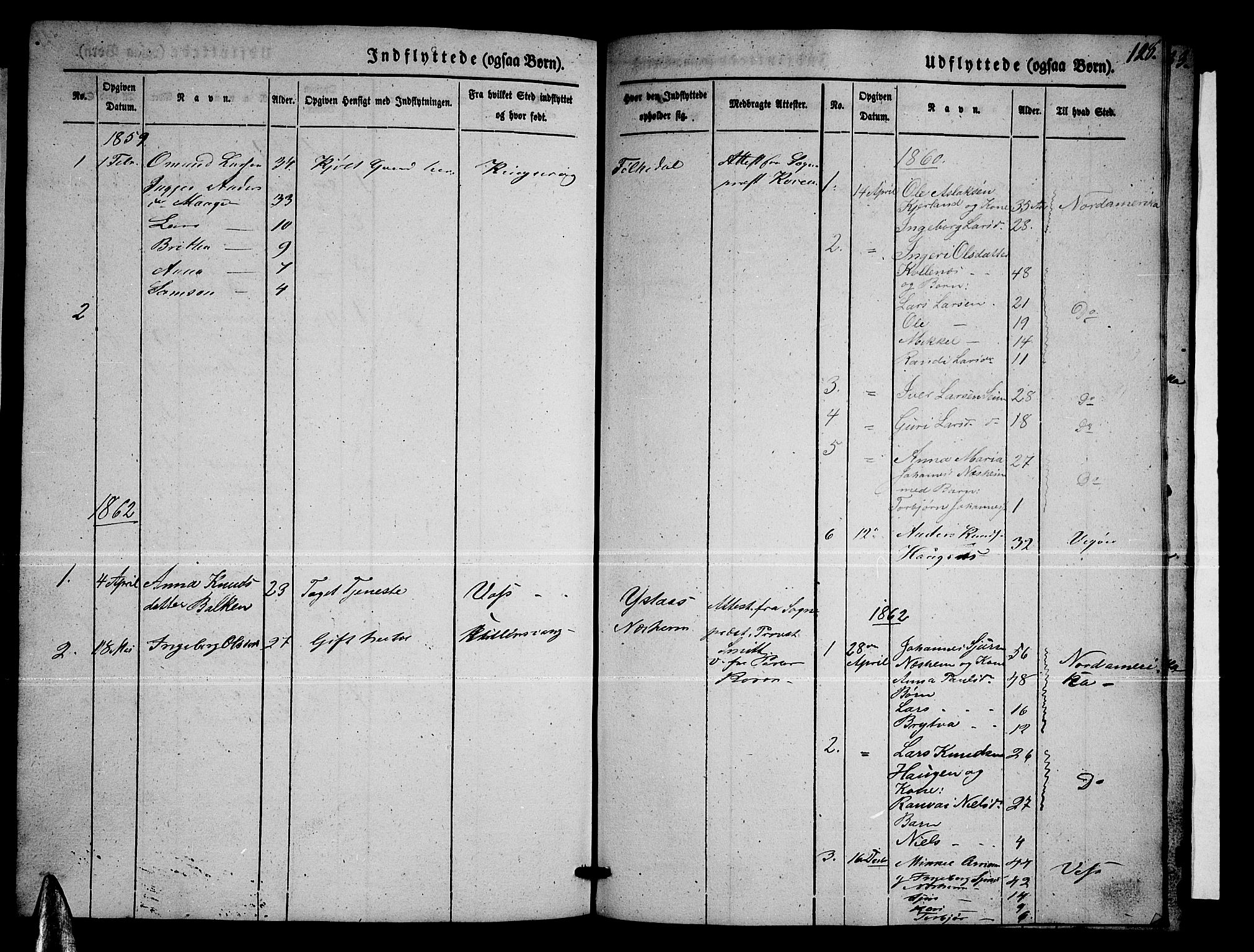 Ulvik sokneprestembete, SAB/A-78801/H/Hab: Parish register (copy) no. B 1, 1855-1868, p. 128