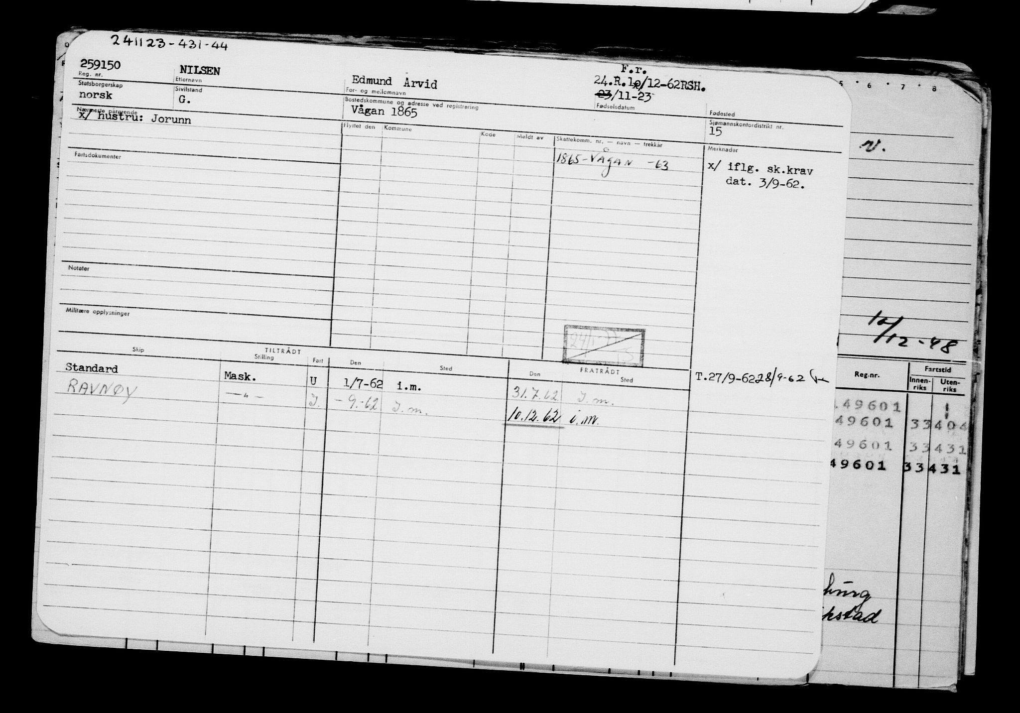 Direktoratet for sjømenn, AV/RA-S-3545/G/Gb/L0225: Hovedkort, 1923, p. 231