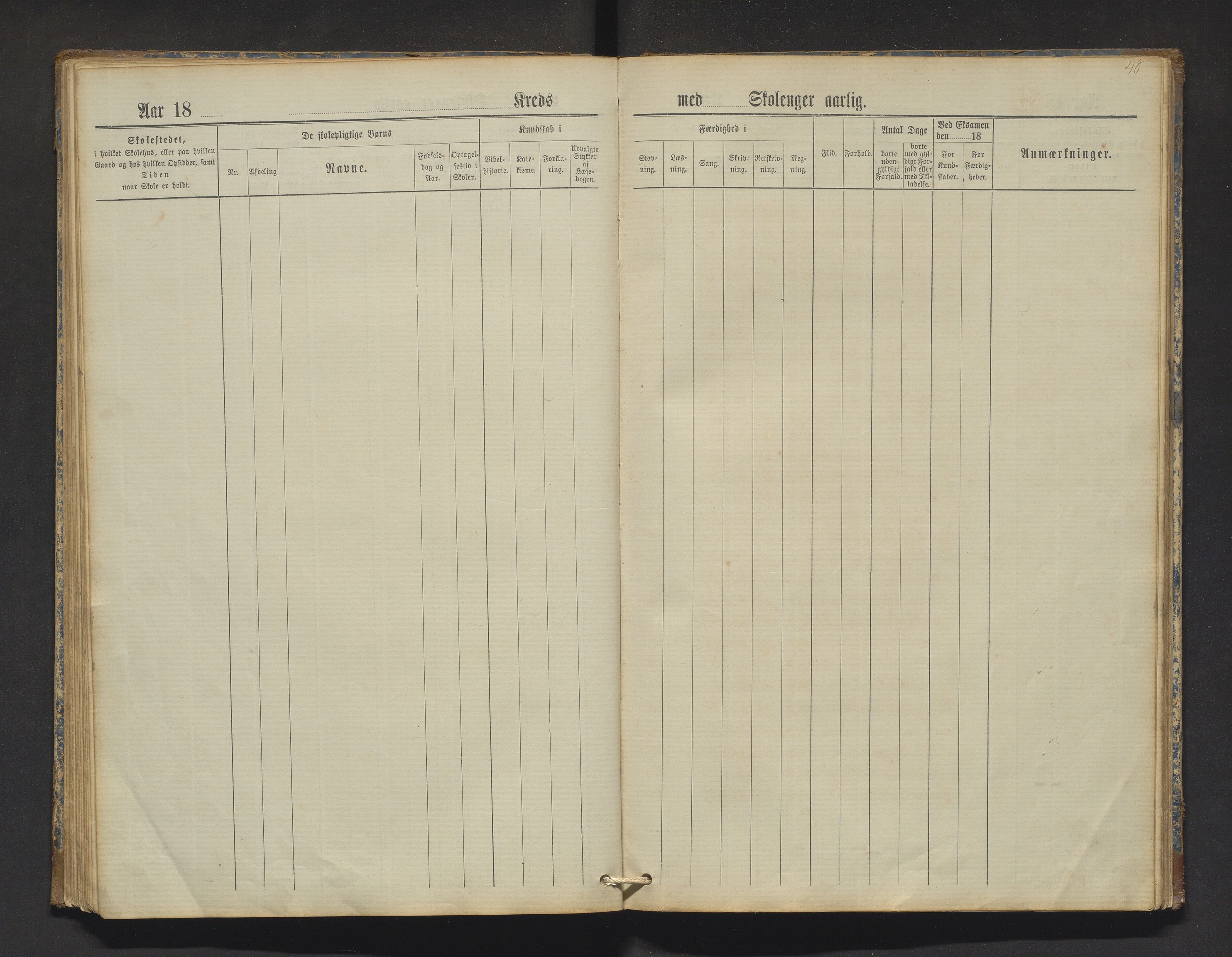 Manger kommune. Barneskulane, IKAH/1261-231/F/Fa/L0002: Skuleprotokoll for Toska, Manger, Dalland, Lilletvedt, Sætre og Helle krinsar , 1882-1916, p. 48