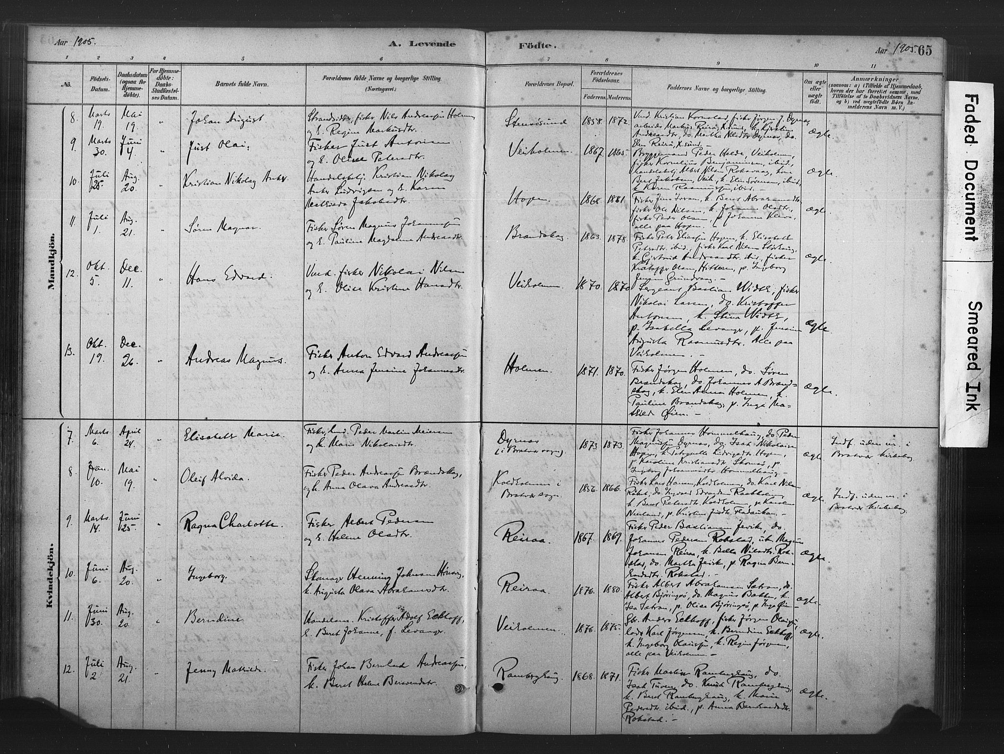 Ministerialprotokoller, klokkerbøker og fødselsregistre - Møre og Romsdal, AV/SAT-A-1454/583/L0954: Parish register (official) no. 583A01, 1880-1906, p. 65