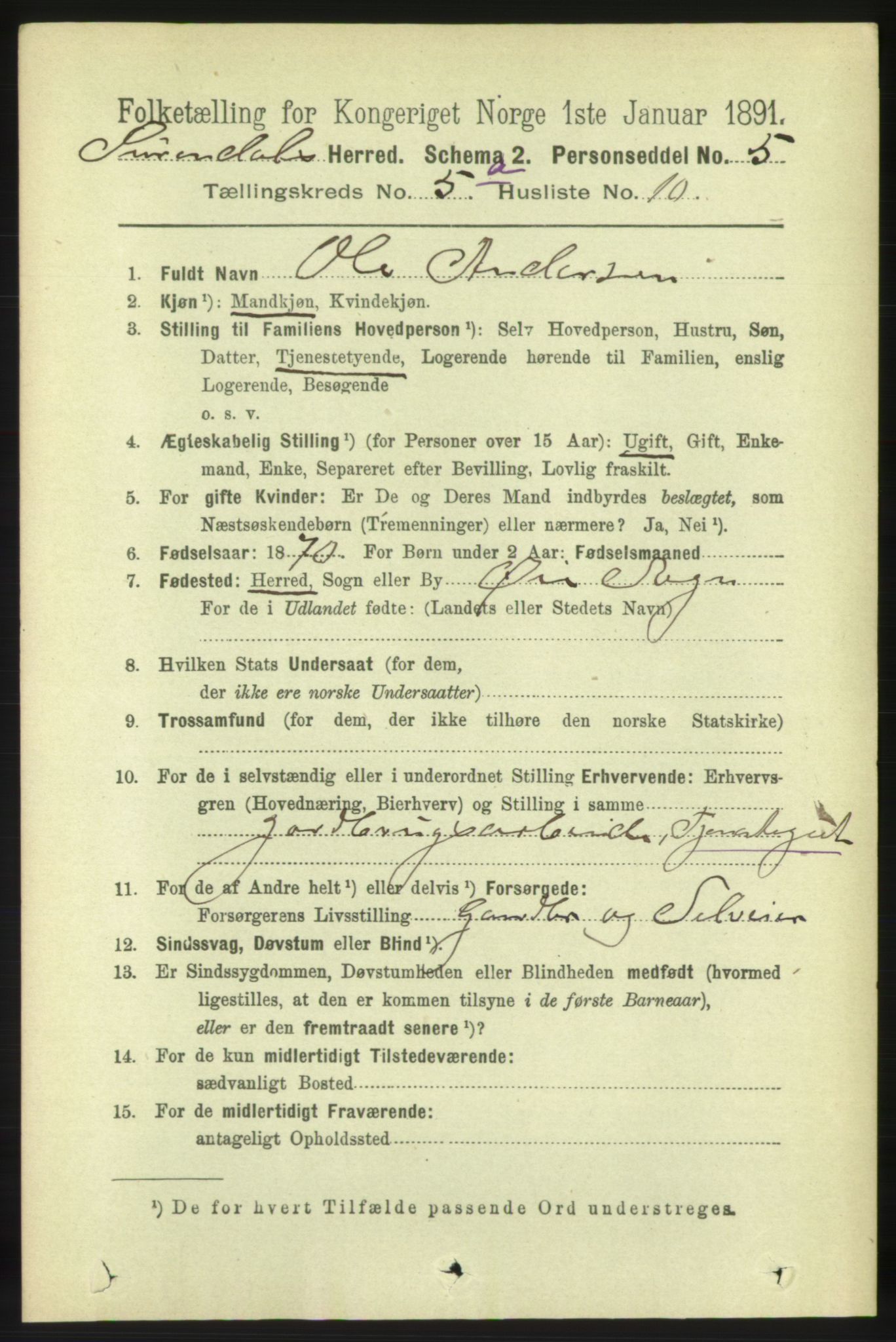 RA, 1891 census for 1566 Surnadal, 1891, p. 1449