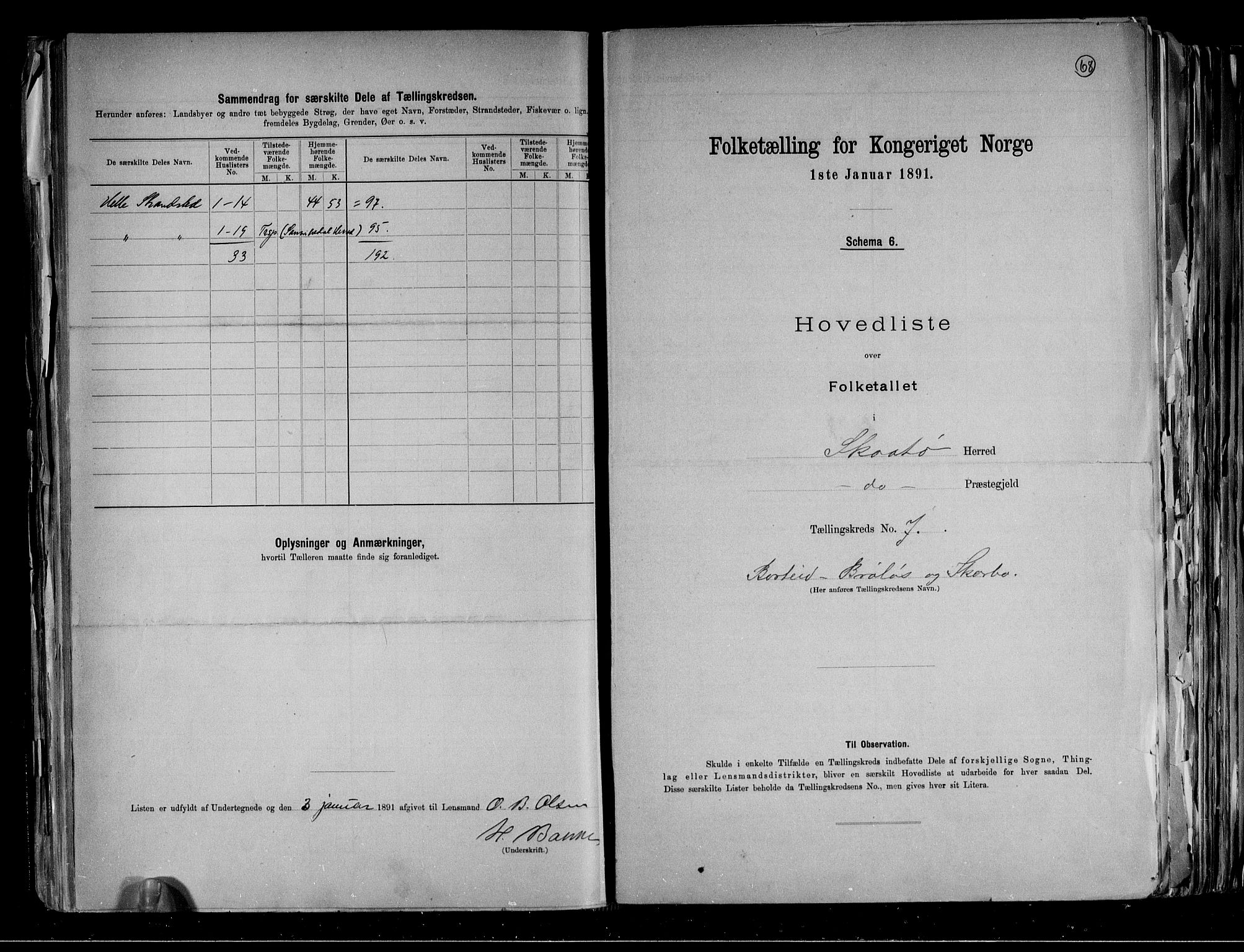 RA, 1891 census for 0815 Skåtøy, 1891, p. 22