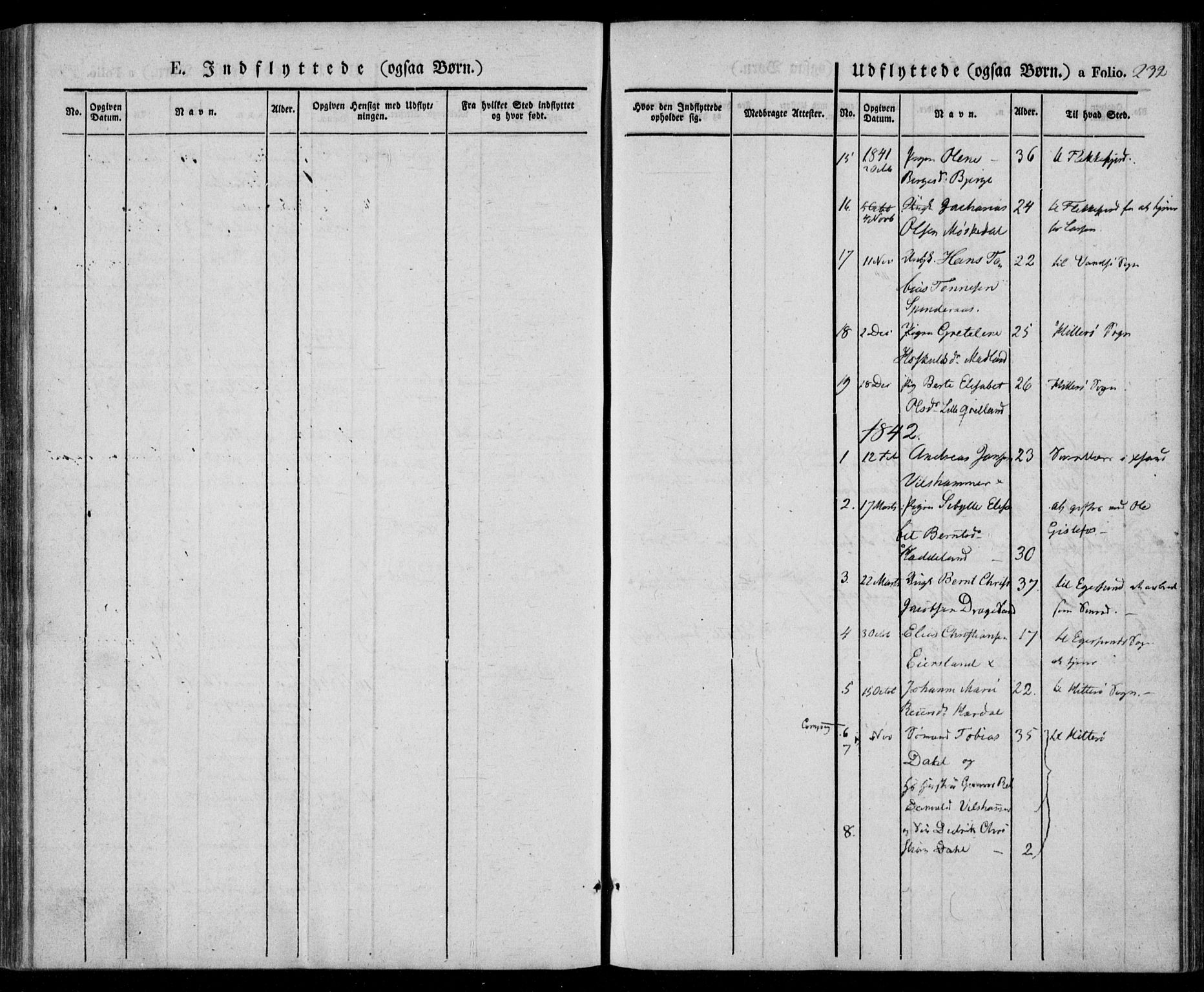 Lyngdal sokneprestkontor, AV/SAK-1111-0029/F/Fa/Fac/L0008: Parish register (official) no. A 8, 1837-1852, p. 232