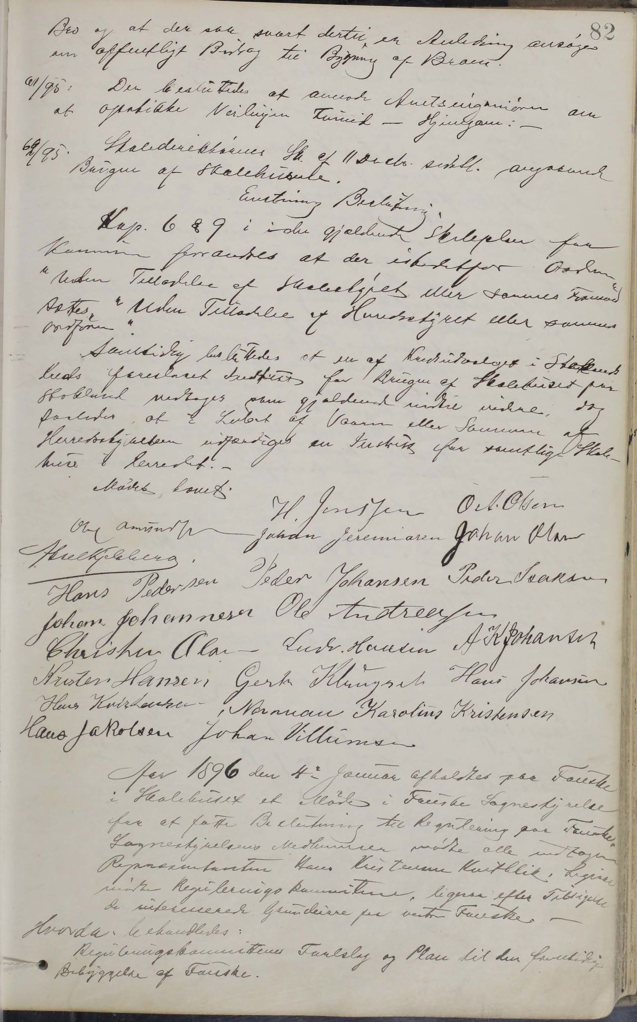 Skjerstad kommune. Formannskap, AIN/K-18421.150/100/L0003: Møtebok for Skjerstad formannskap, 1890-1905, p. 82