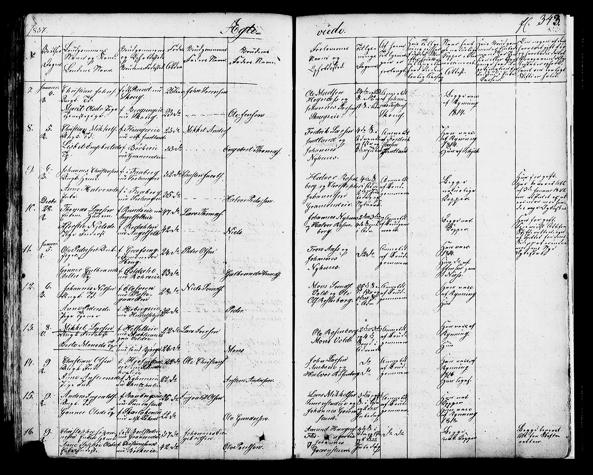 Ringsaker prestekontor, AV/SAH-PREST-014/K/Ka/L0007: Parish register (official) no. 7A, 1826-1837, p. 343