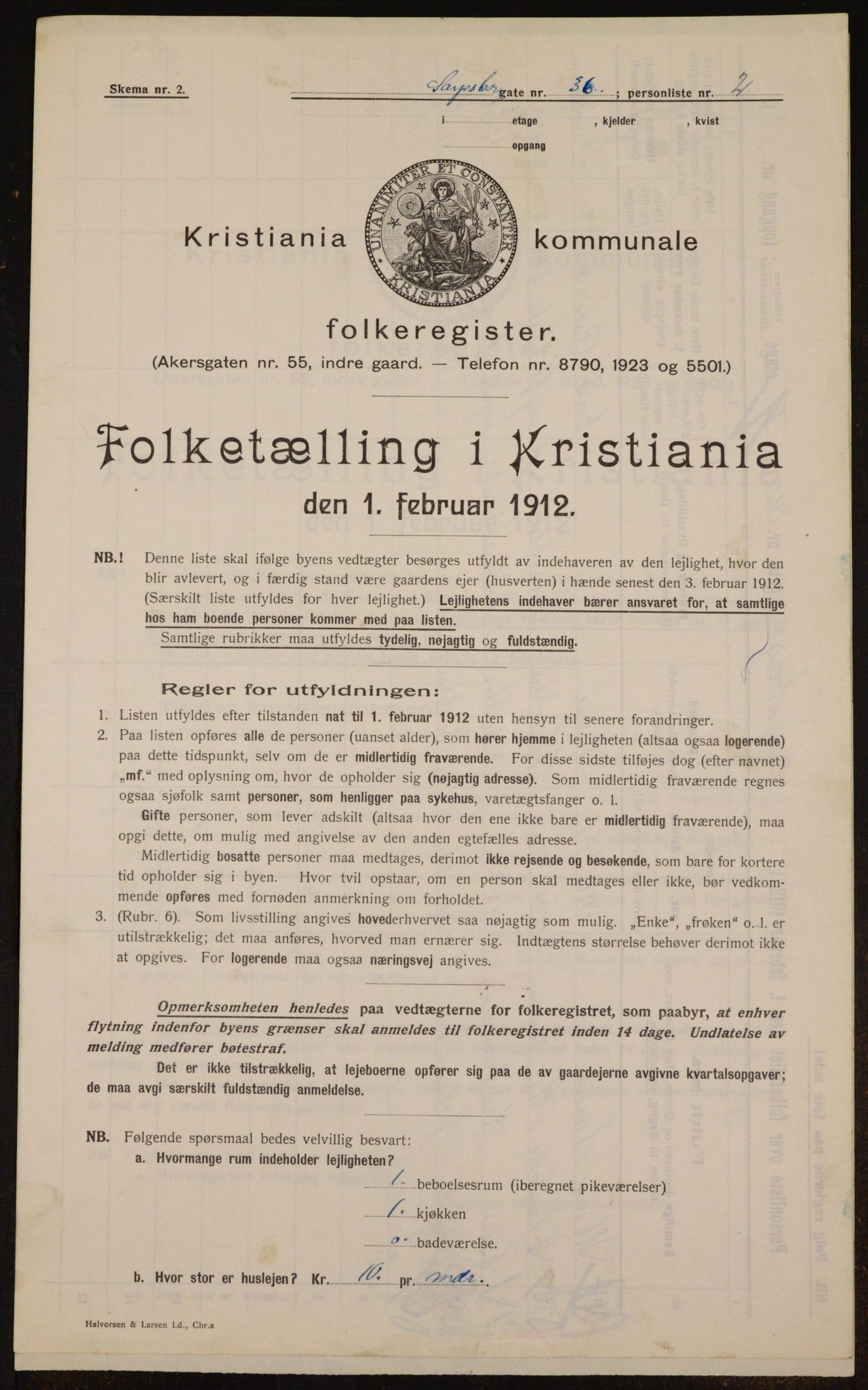 OBA, Municipal Census 1912 for Kristiania, 1912, p. 89450