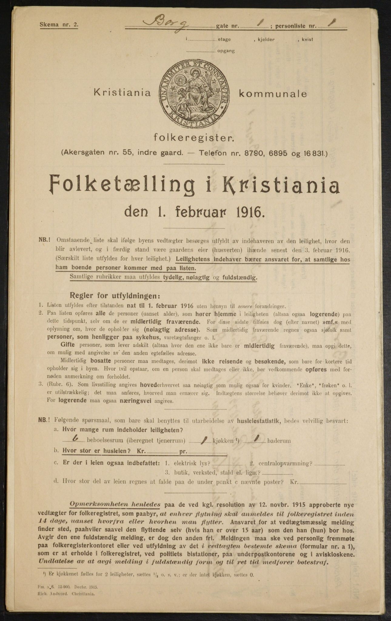 OBA, Municipal Census 1916 for Kristiania, 1916, p. 7761