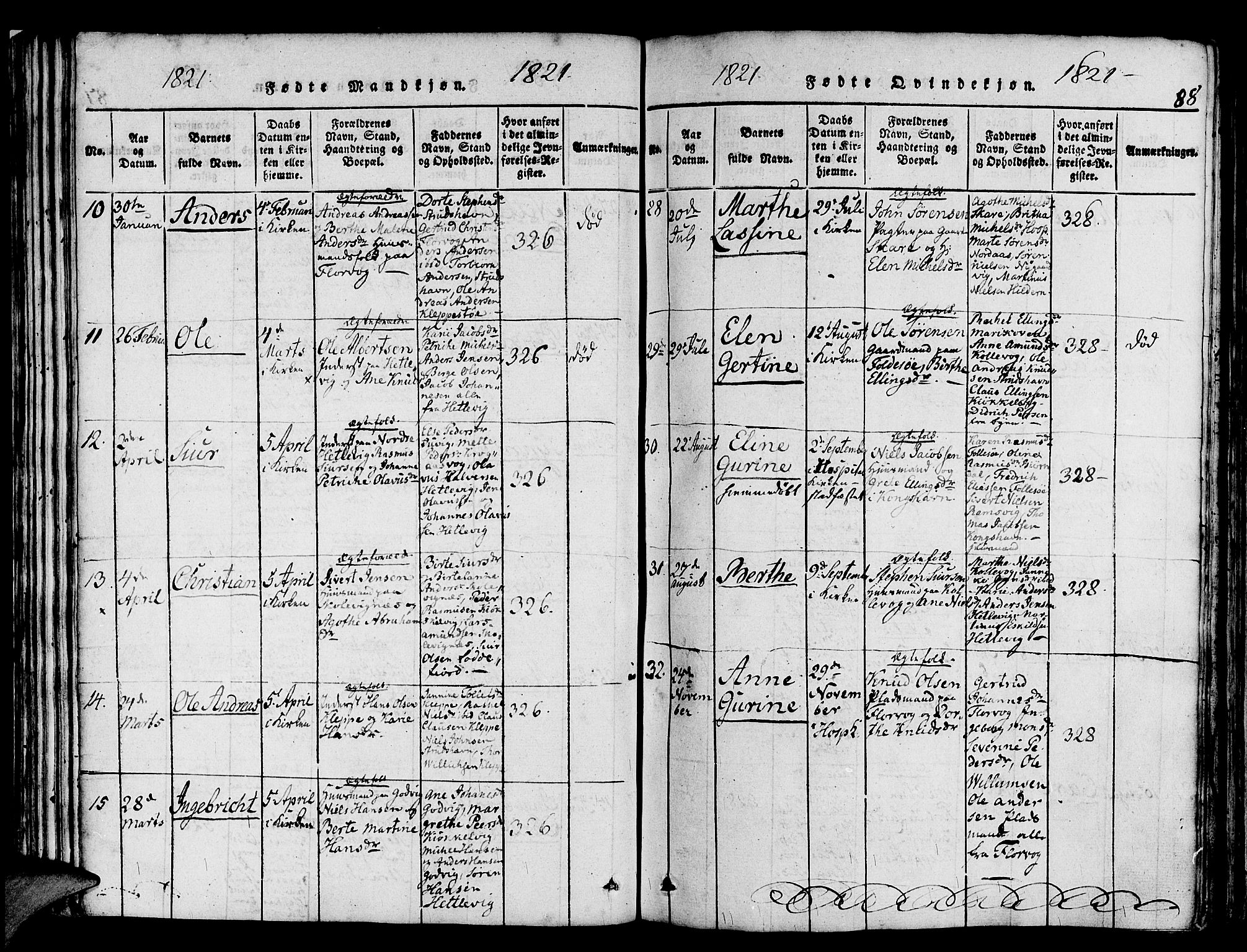 Askøy Sokneprestembete, AV/SAB-A-74101/H/Ha/Haa/Haaa/L0003: Parish register (official) no. A 3, 1815-1825, p. 88