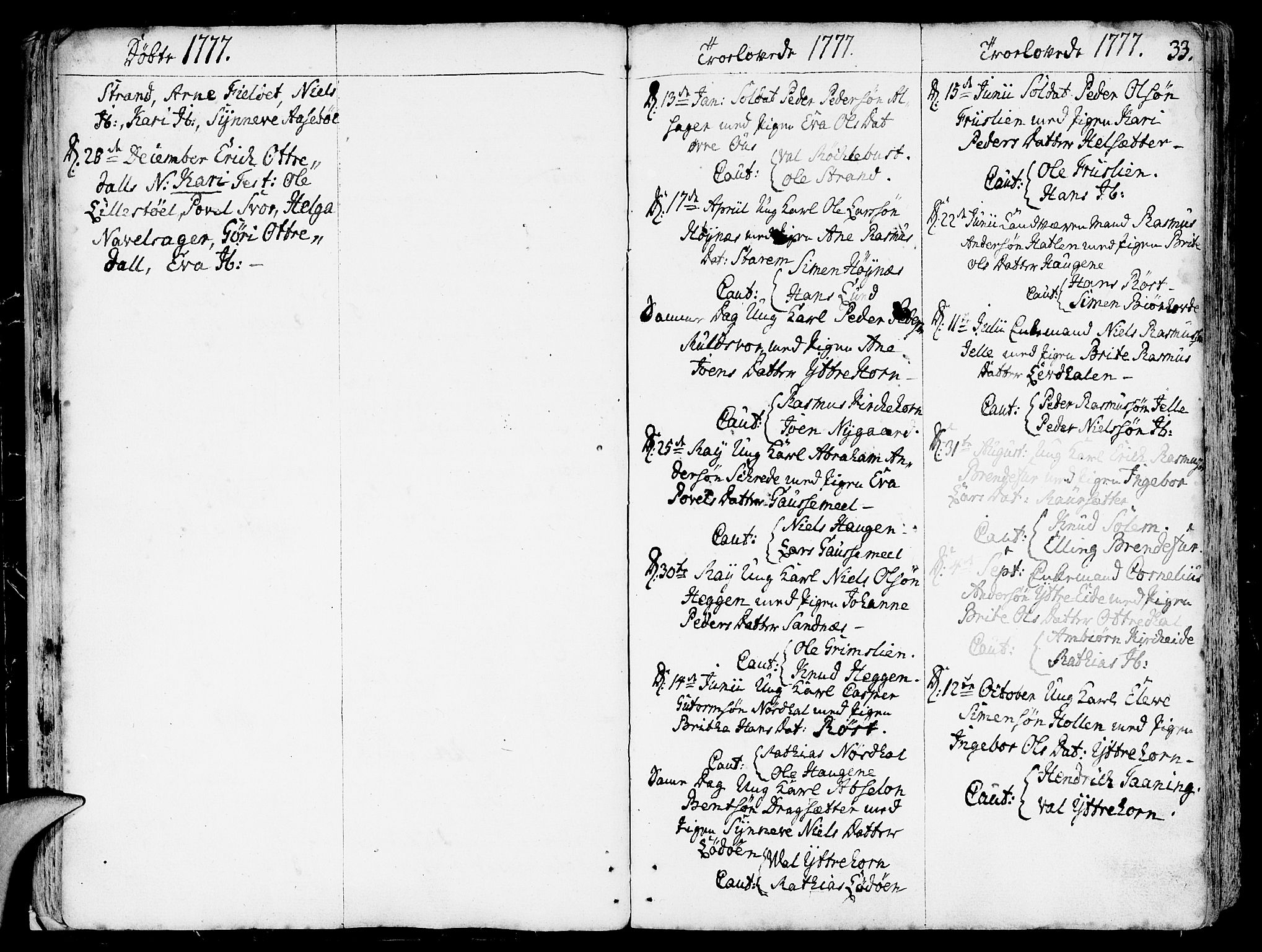 Eid sokneprestembete, AV/SAB-A-82301/H/Haa/Haaa/L0003: Parish register (official) no. A 3, 1770-1805, p. 33