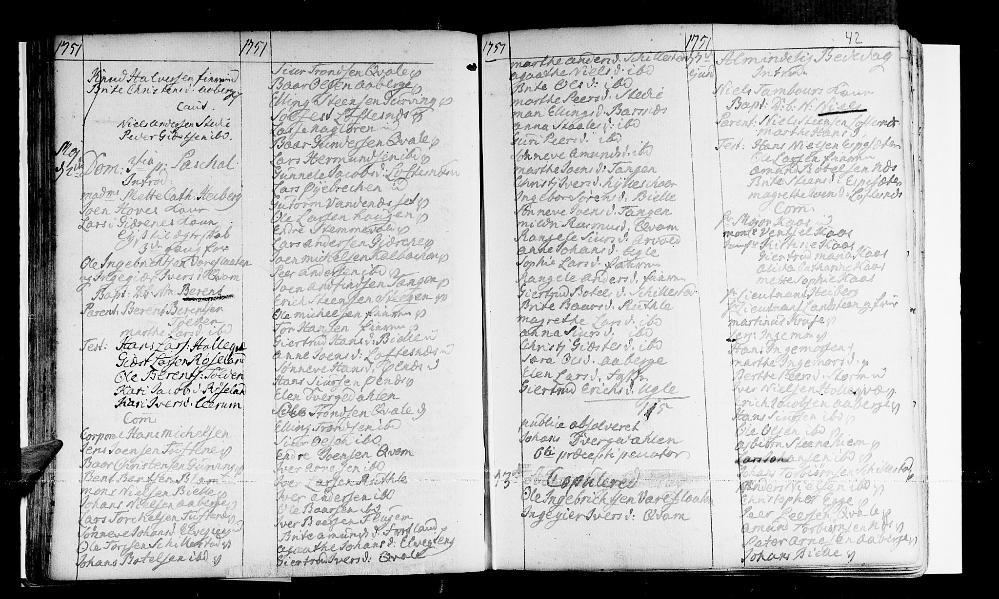 Sogndal sokneprestembete, AV/SAB-A-81301/H/Haa/Haaa/L0003: Parish register (official) no. A 3, 1747-1768, p. 42