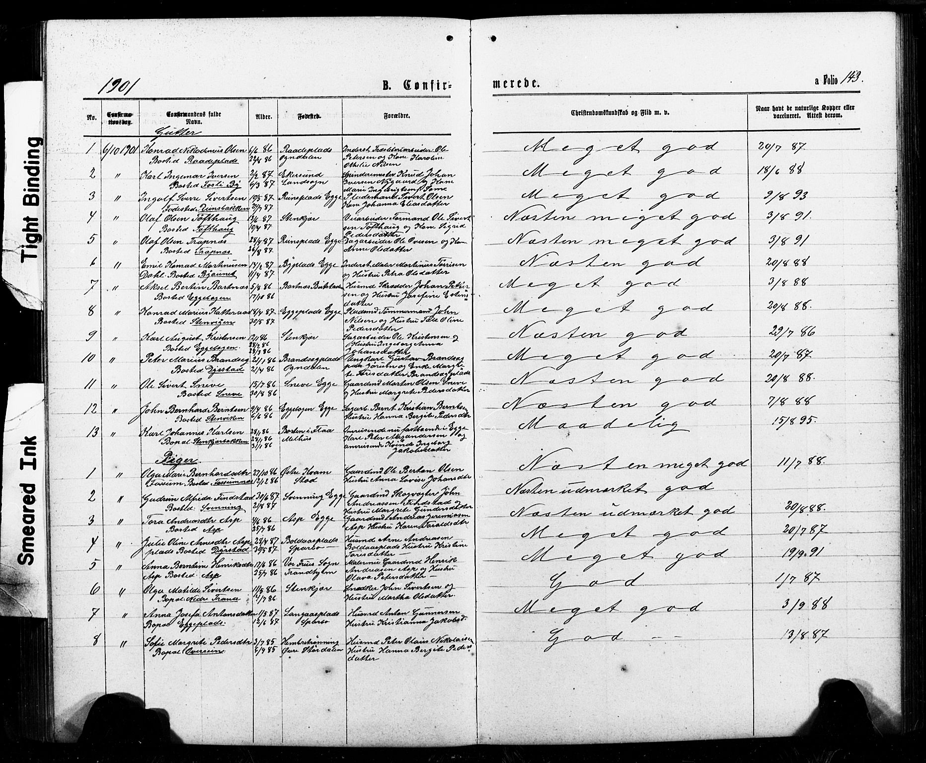 Ministerialprotokoller, klokkerbøker og fødselsregistre - Nord-Trøndelag, SAT/A-1458/740/L0380: Parish register (copy) no. 740C01, 1868-1902, p. 143
