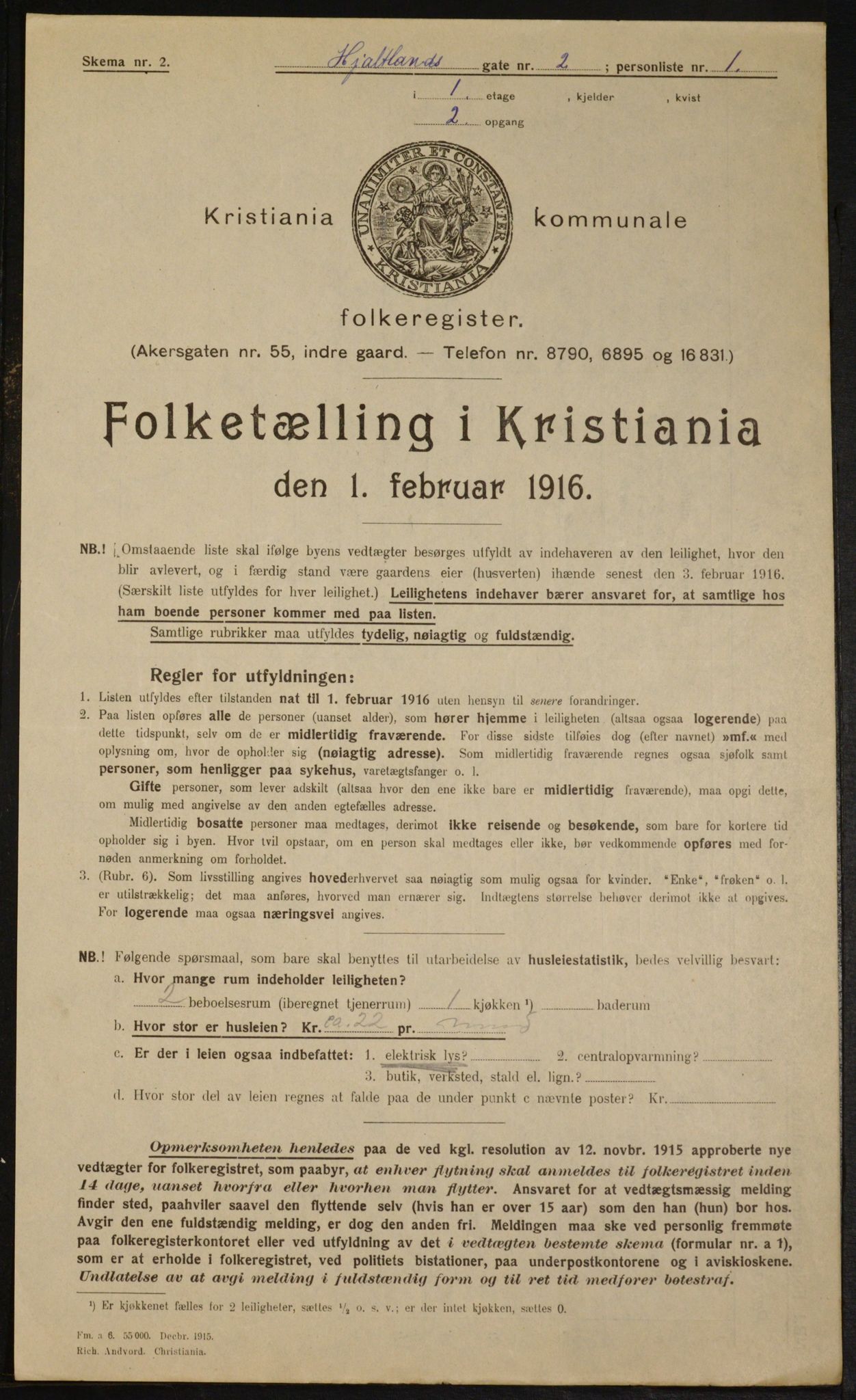 OBA, Municipal Census 1916 for Kristiania, 1916, p. 40798