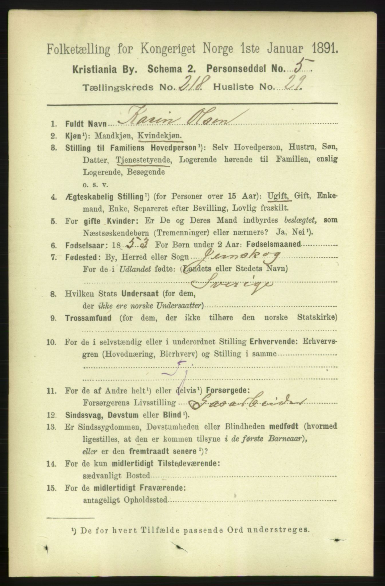 RA, 1891 census for 0301 Kristiania, 1891, p. 129731