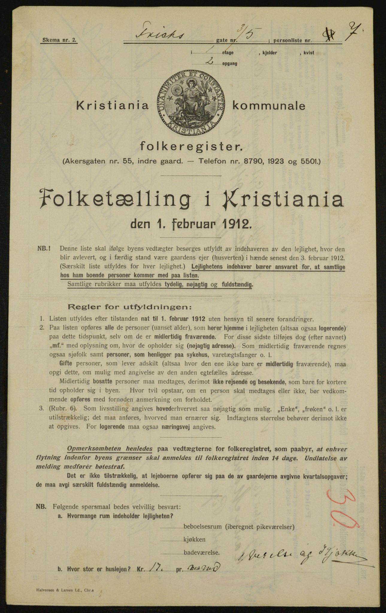 OBA, Municipal Census 1912 for Kristiania, 1912, p. 26690