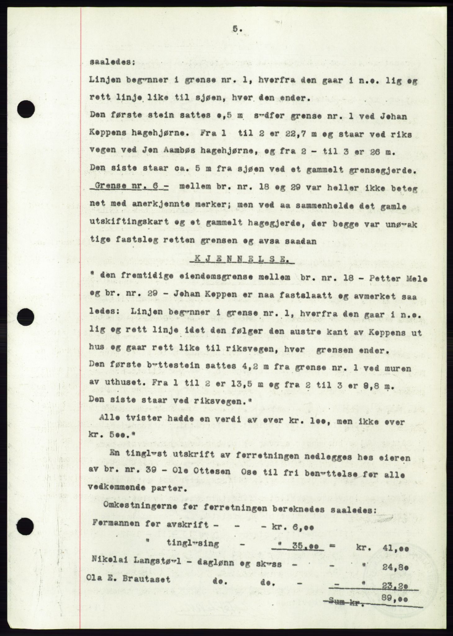 Søre Sunnmøre sorenskriveri, AV/SAT-A-4122/1/2/2C/L0075: Mortgage book no. 1A, 1943-1943, Diary no: : 1112/1943