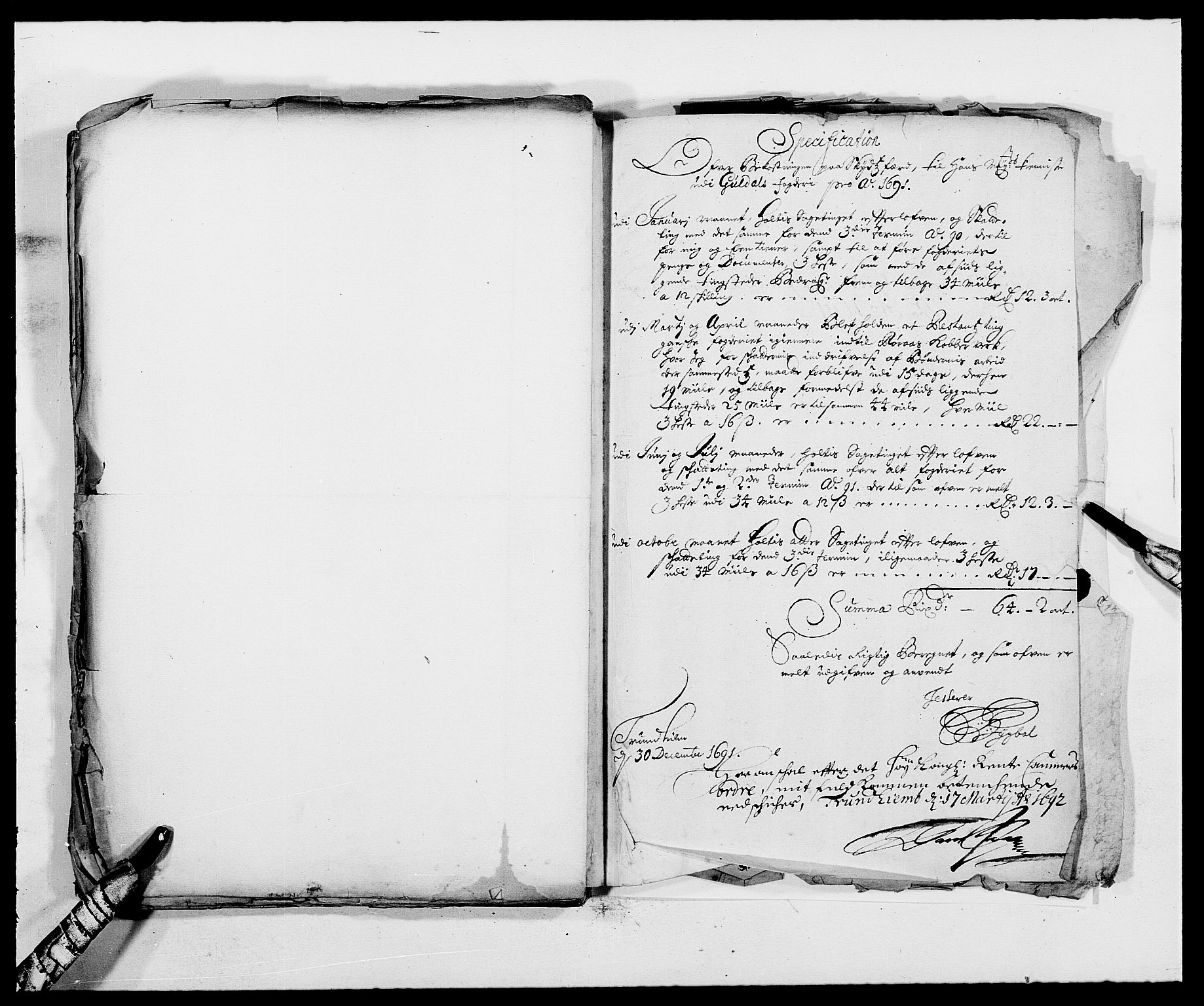 Rentekammeret inntil 1814, Reviderte regnskaper, Fogderegnskap, AV/RA-EA-4092/R59/L3941: Fogderegnskap Gauldal, 1691, p. 269