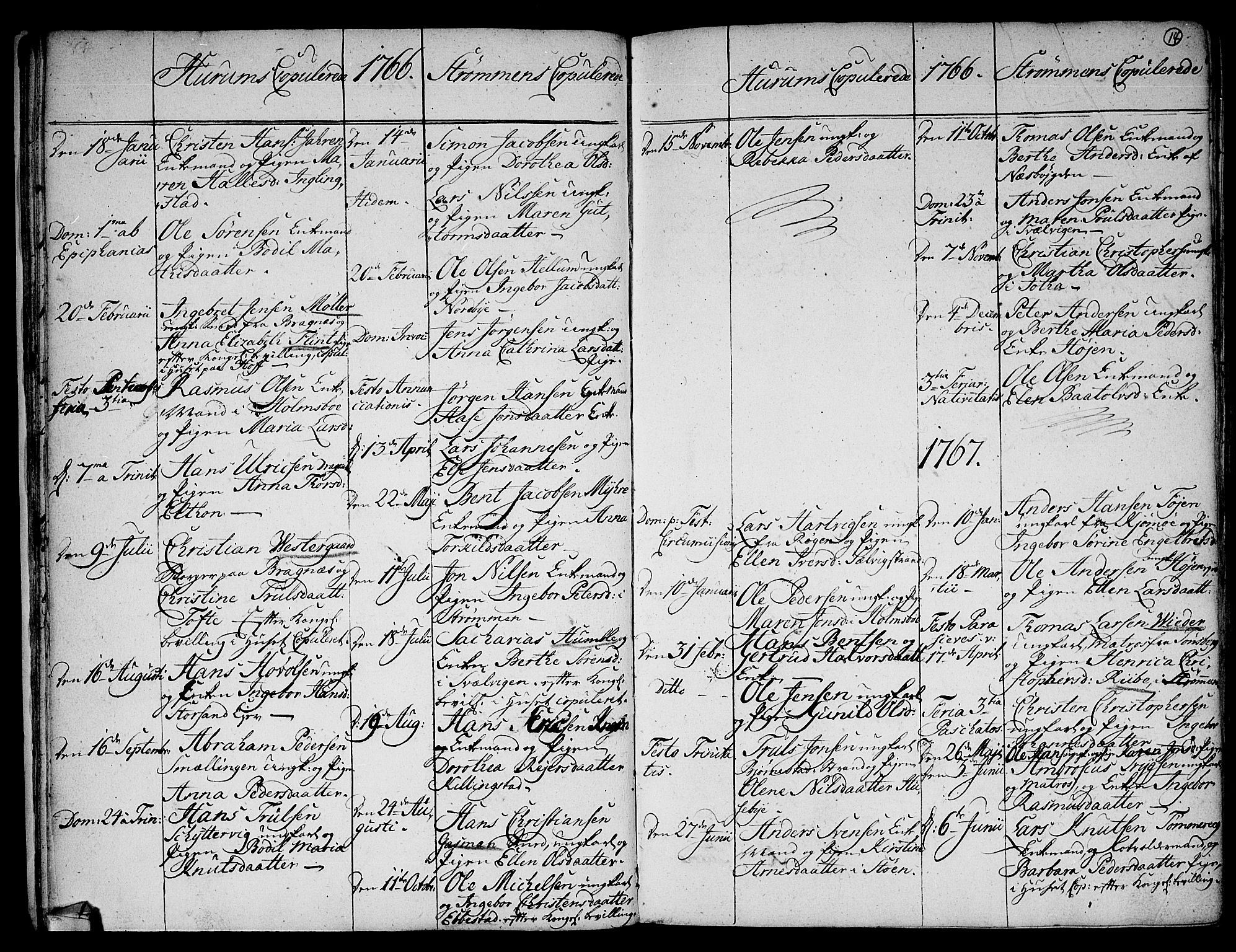 Hurum kirkebøker, SAKO/A-229/F/Fa/L0006: Parish register (official) no. 6, 1756-1770, p. 14