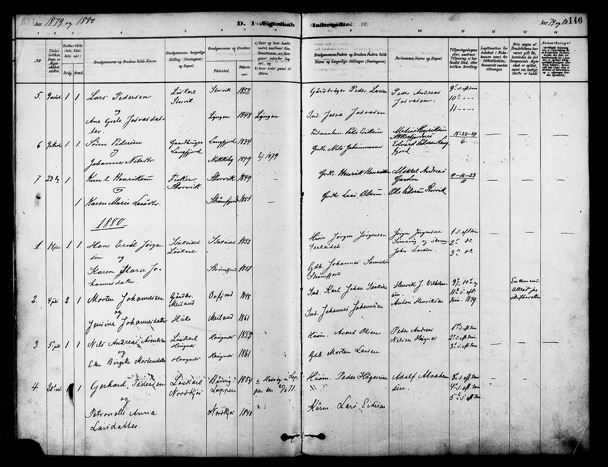 Skjervøy sokneprestkontor, SATØ/S-1300/H/Ha/Haa/L0009kirke: Parish register (official) no. 9, 1878-1887, p. 146