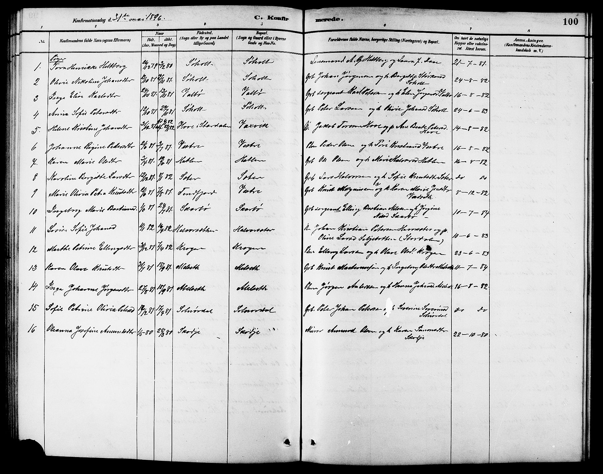 Ministerialprotokoller, klokkerbøker og fødselsregistre - Møre og Romsdal, AV/SAT-A-1454/522/L0327: Parish register (copy) no. 522C06, 1890-1915, p. 100