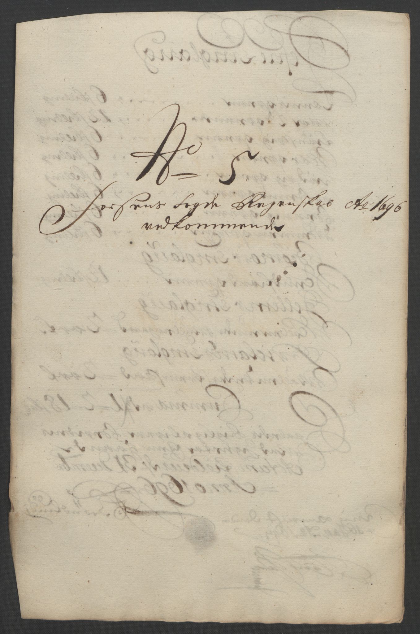 Rentekammeret inntil 1814, Reviderte regnskaper, Fogderegnskap, AV/RA-EA-4092/R57/L3851: Fogderegnskap Fosen, 1695-1696, p. 249