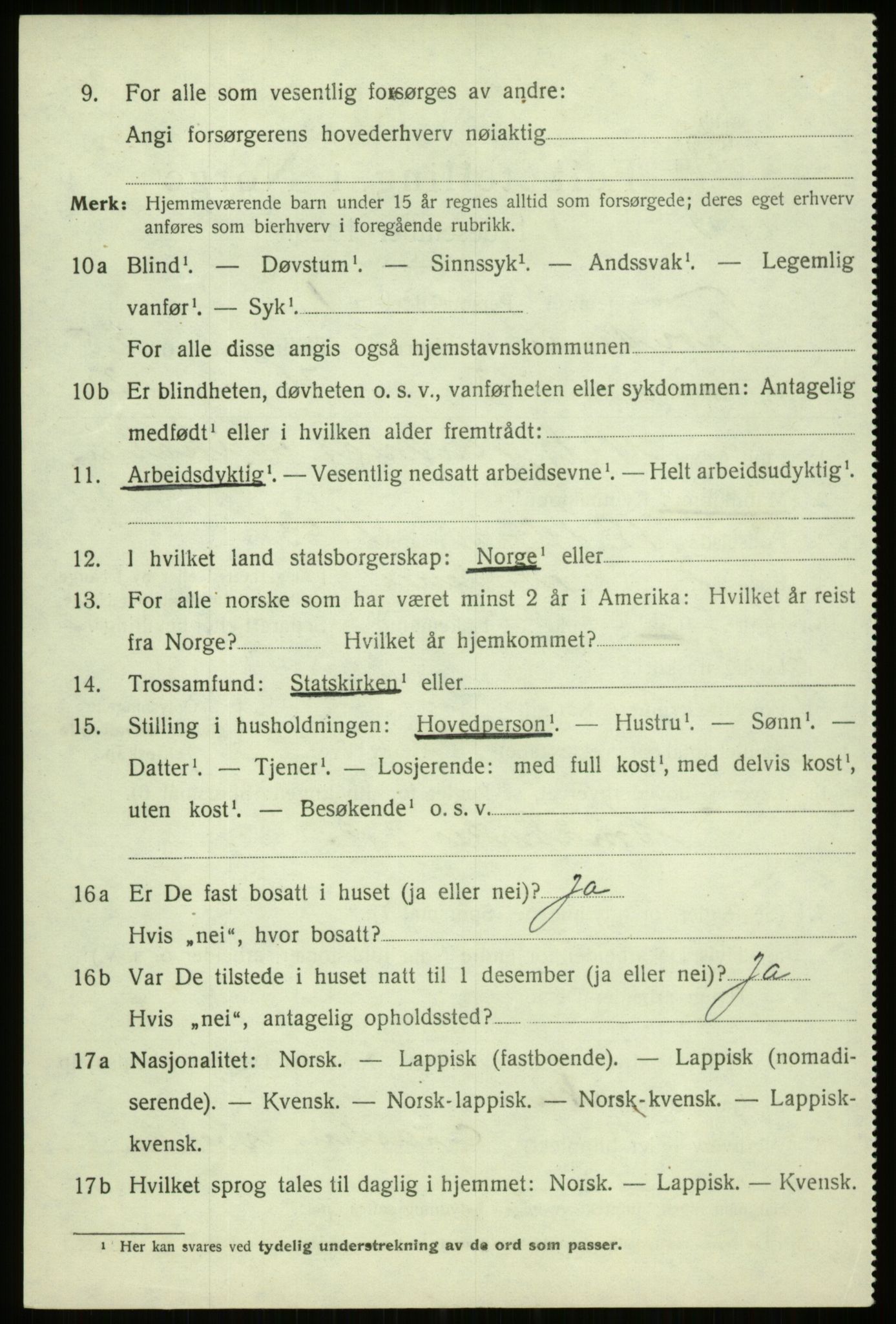 SATØ, 1920 census for Trondenes, 1920, p. 18563