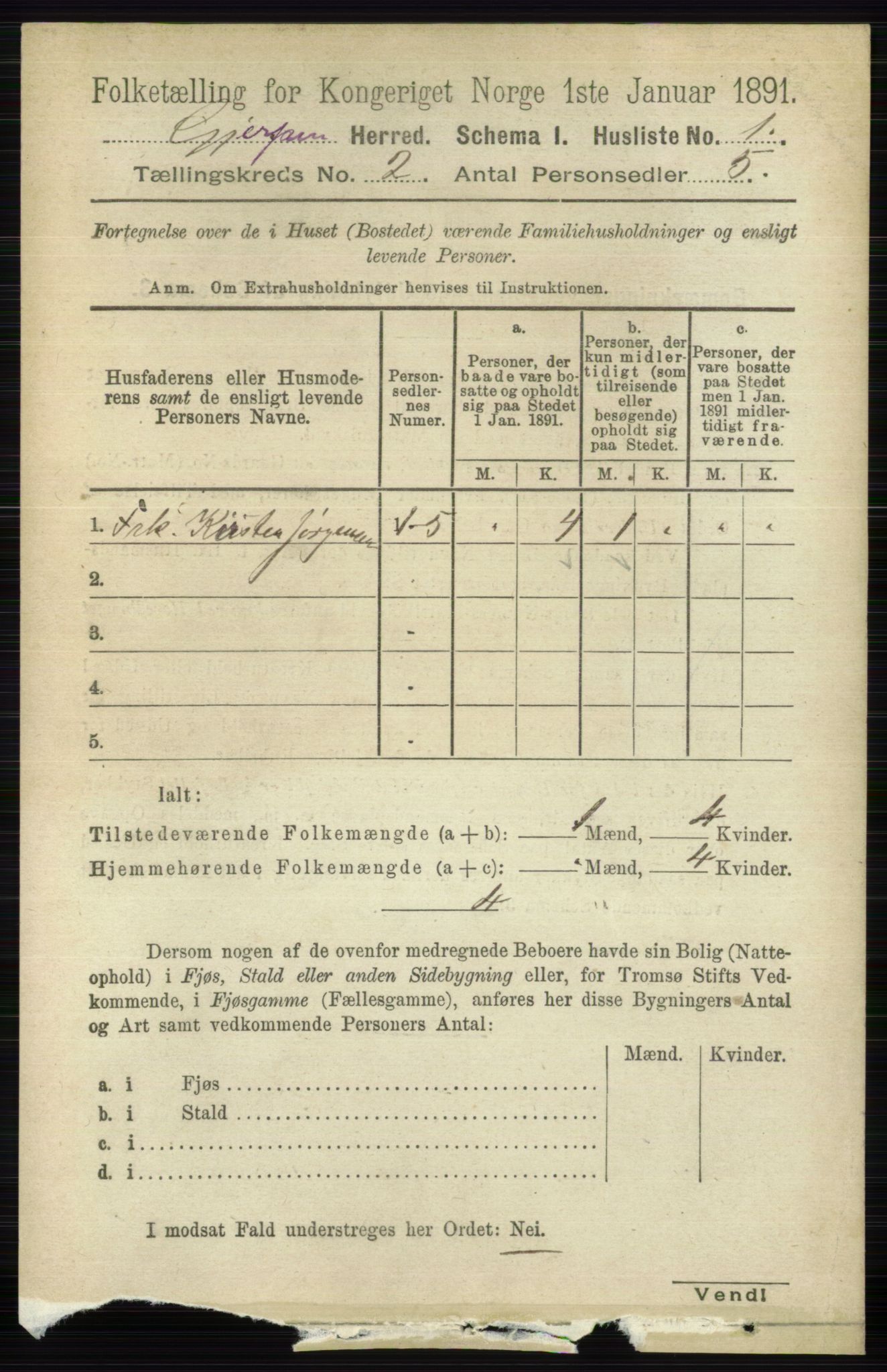 RA, 1891 census for 0812 Gjerpen, 1891, p. 647