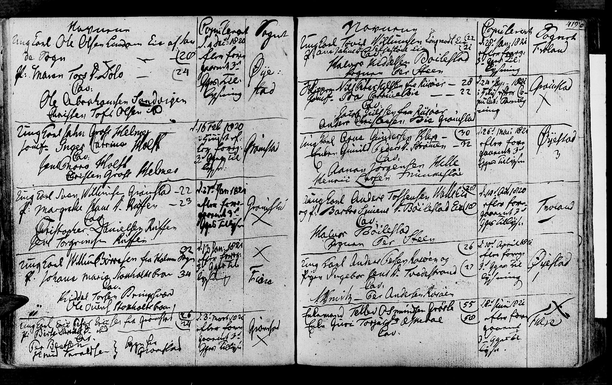 Øyestad sokneprestkontor, AV/SAK-1111-0049/F/Fa/L0011: Parish register (official) no. A 11, 1805-1824, p. 419