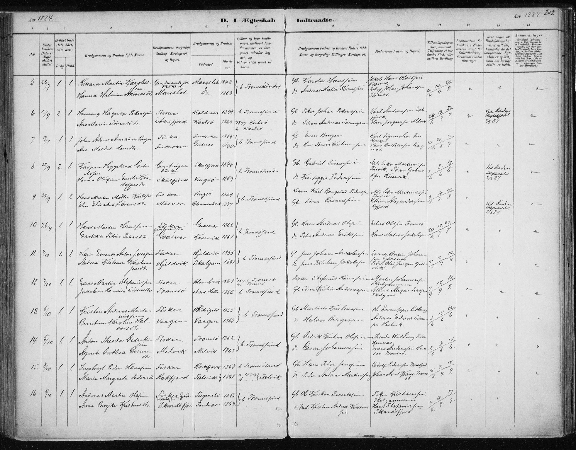 Tromsøysund sokneprestkontor, SATØ/S-1304/G/Ga/L0004kirke: Parish register (official) no. 4, 1880-1888, p. 202