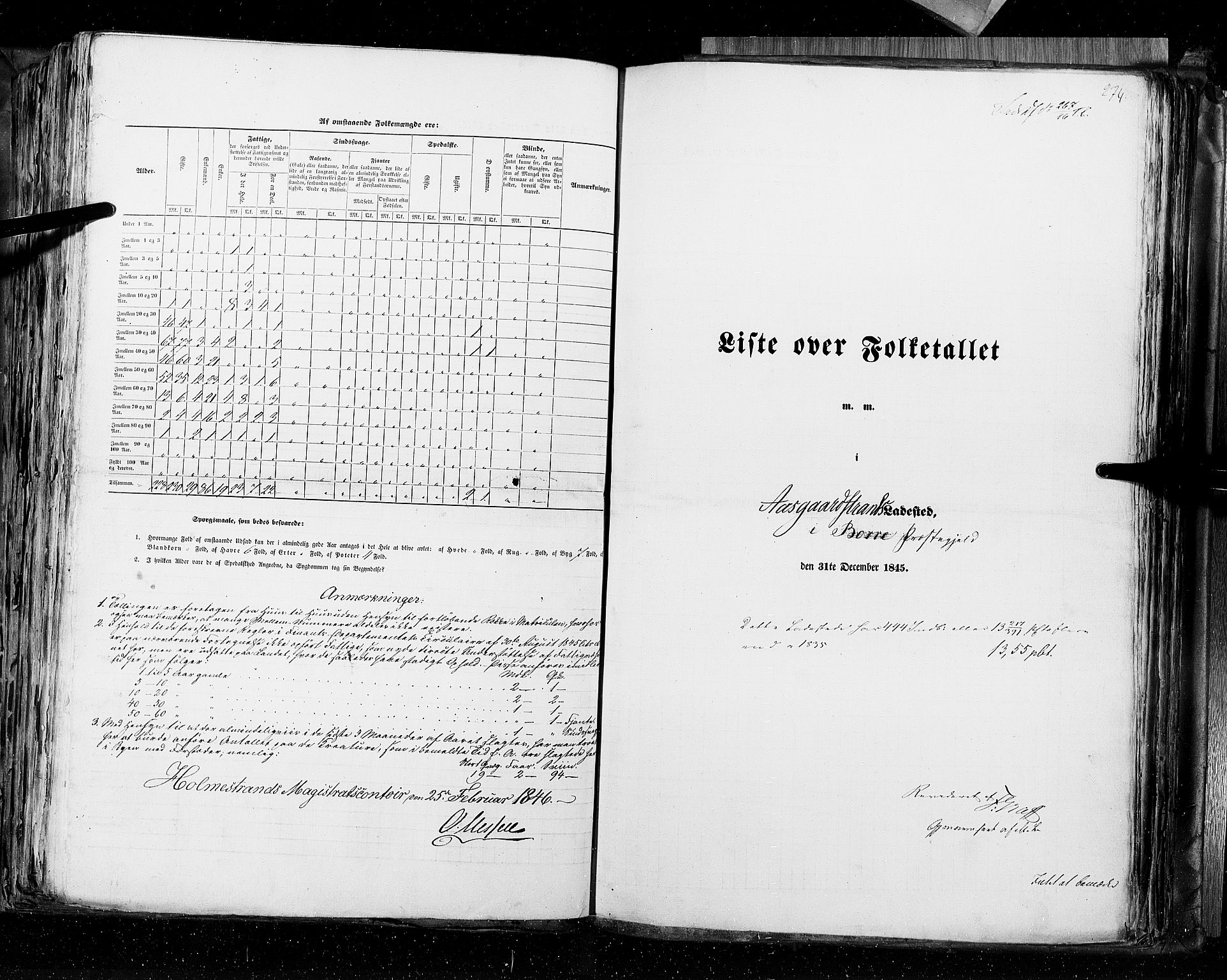 RA, Census 1845, vol. 10: Cities, 1845, p. 274