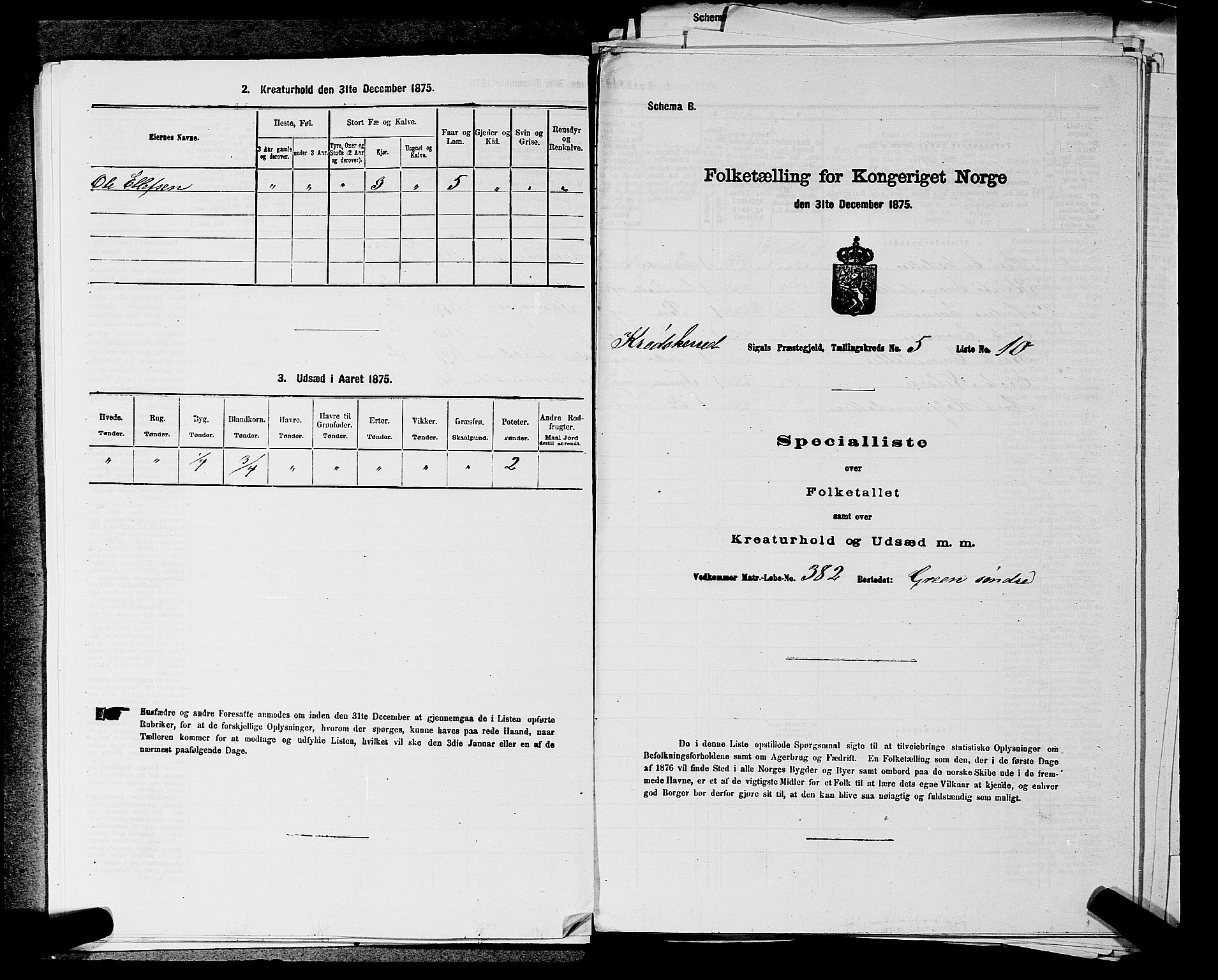 SAKO, 1875 census for 0621P Sigdal, 1875, p. 1766