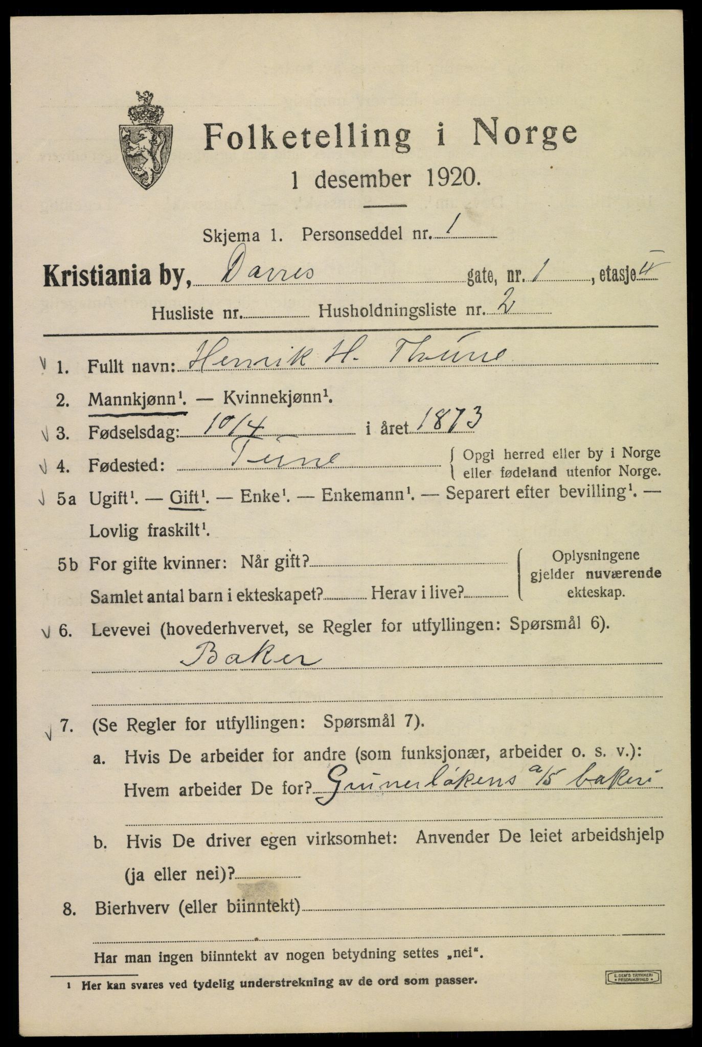 SAO, 1920 census for Kristiania, 1920, p. 197195