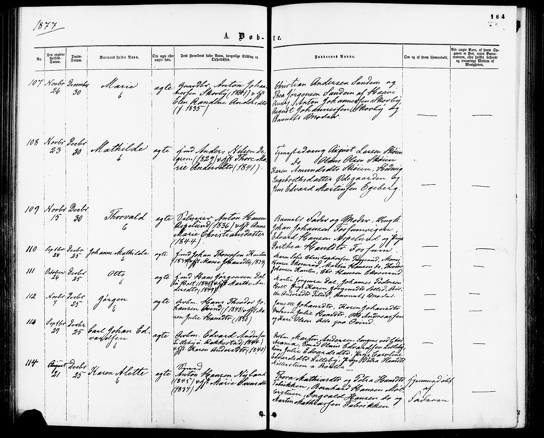 Enebakk prestekontor Kirkebøker, AV/SAO-A-10171c/F/Fa/L0011: Parish register (official) no. I 11, 1862-1882, p. 164