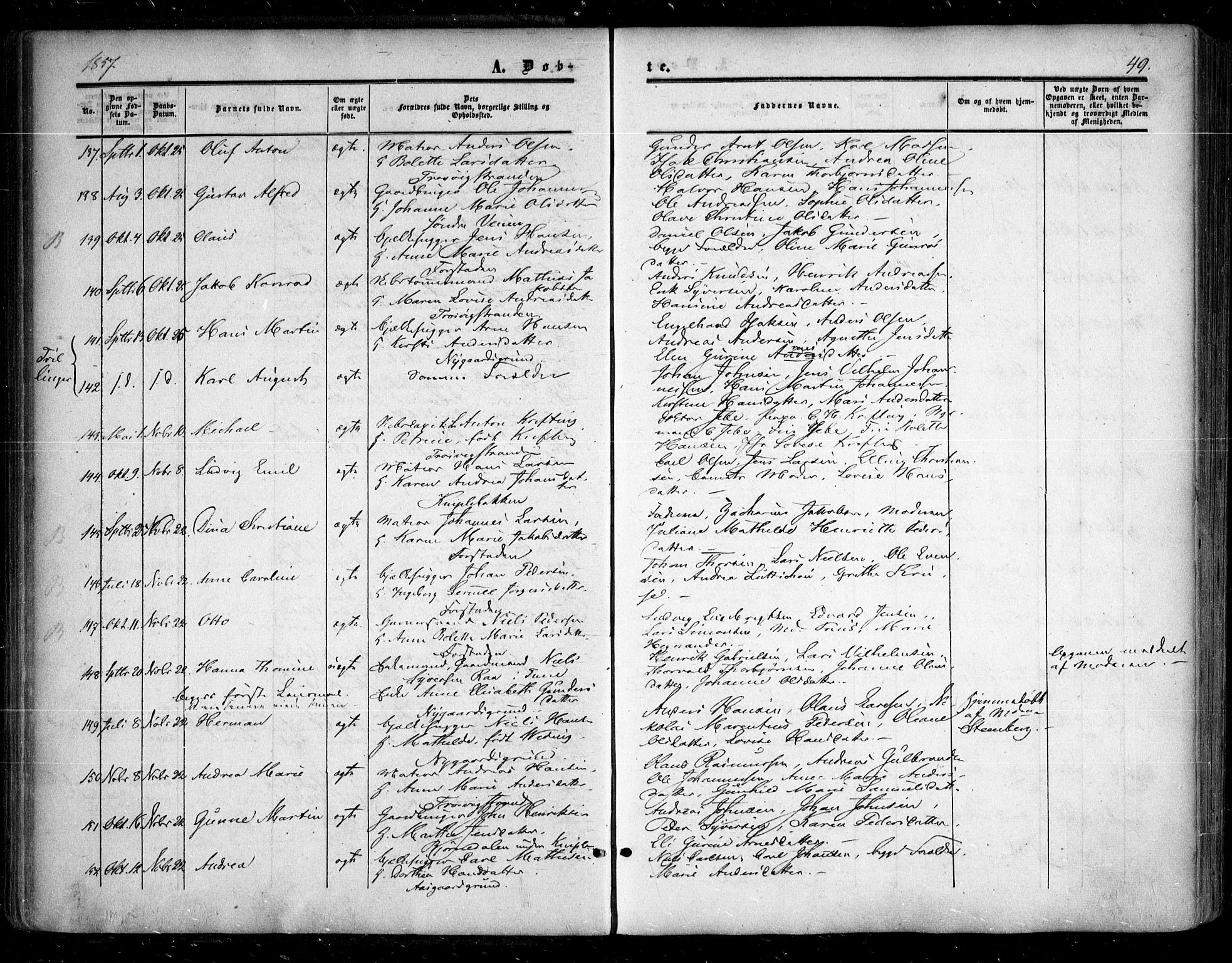 Glemmen prestekontor Kirkebøker, AV/SAO-A-10908/F/Fa/L0007: Parish register (official) no. 7, 1853-1862, p. 49