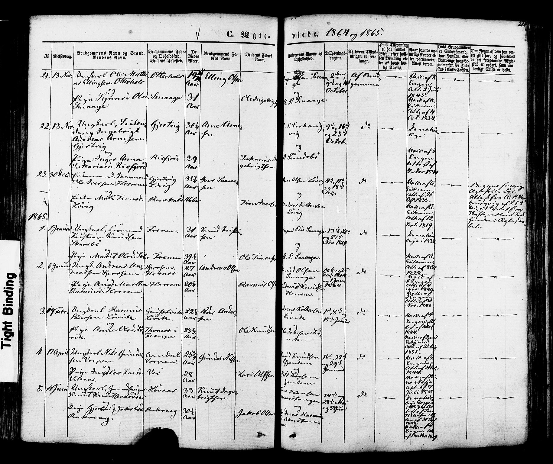 Ministerialprotokoller, klokkerbøker og fødselsregistre - Møre og Romsdal, SAT/A-1454/560/L0719: Parish register (official) no. 560A03, 1845-1872, p. 216