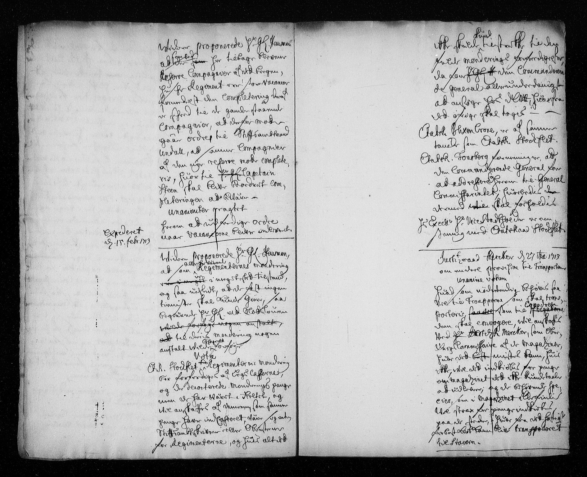 Stattholderembetet 1572-1771, AV/RA-EA-2870/Aa/L0005: Konsept til voteringsprotokoll, 1713, p. 27