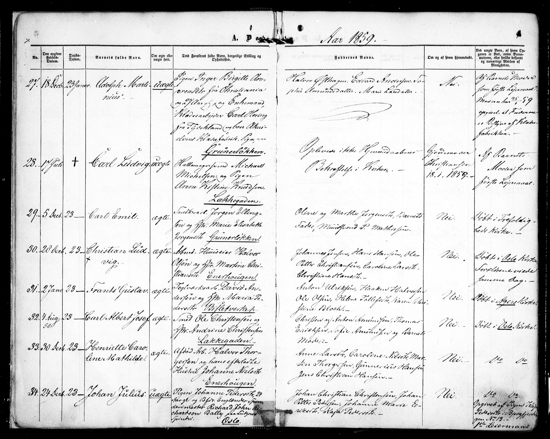 Grønland prestekontor Kirkebøker, AV/SAO-A-10848/F/Fa/L0001: Parish register (official) no. 1, 1859-1861, p. 4