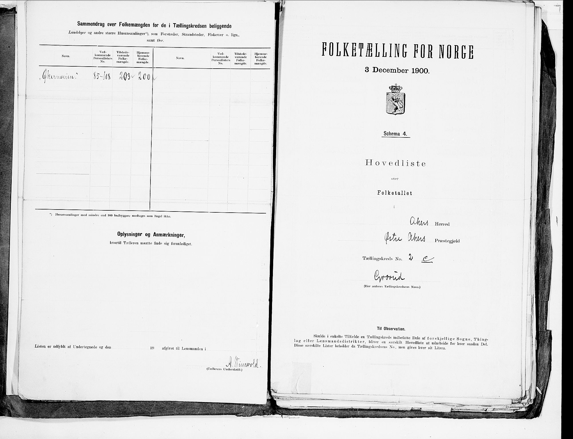 SAO, 1900 census for Aker, 1900, p. 9